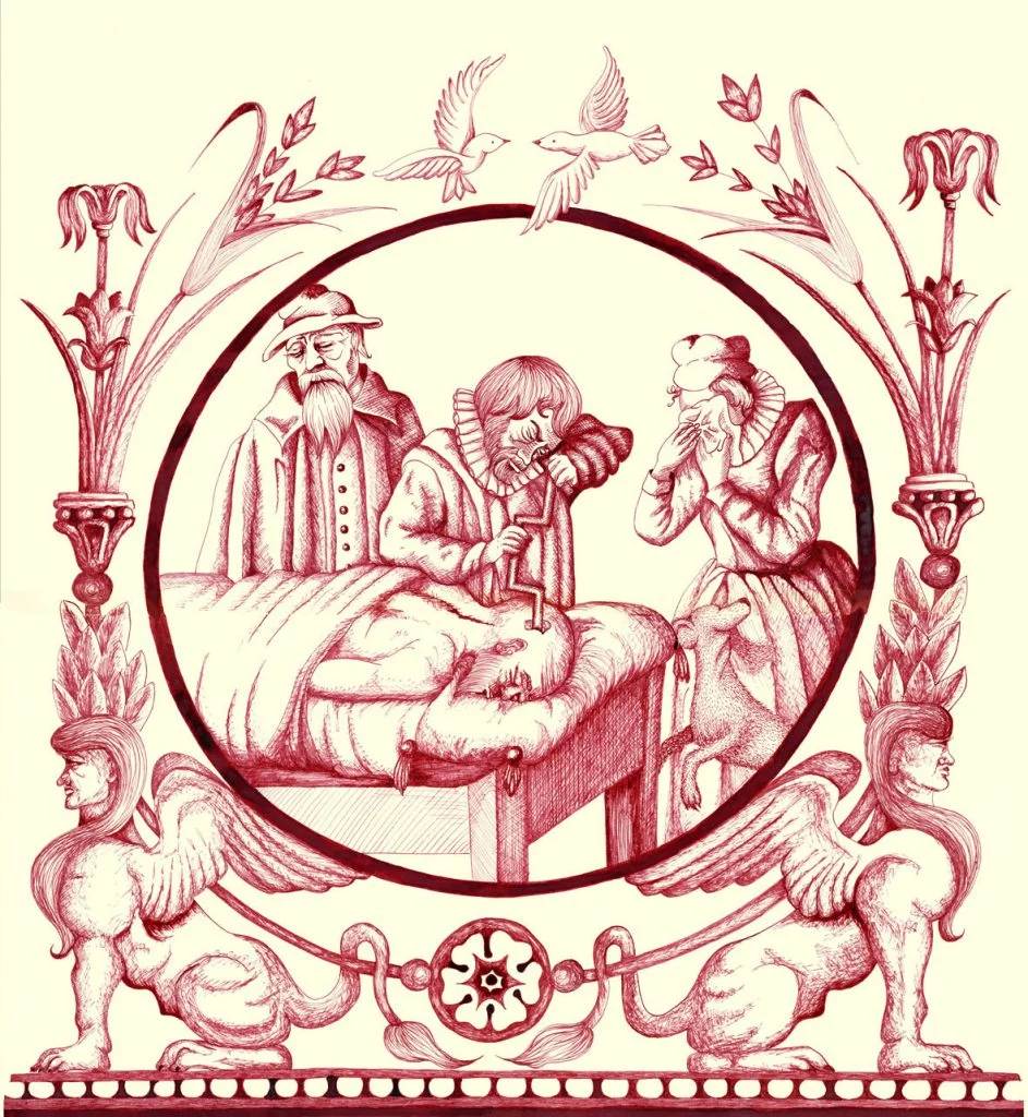 La-médecine. encre sur papier. 61x70cm. 2016