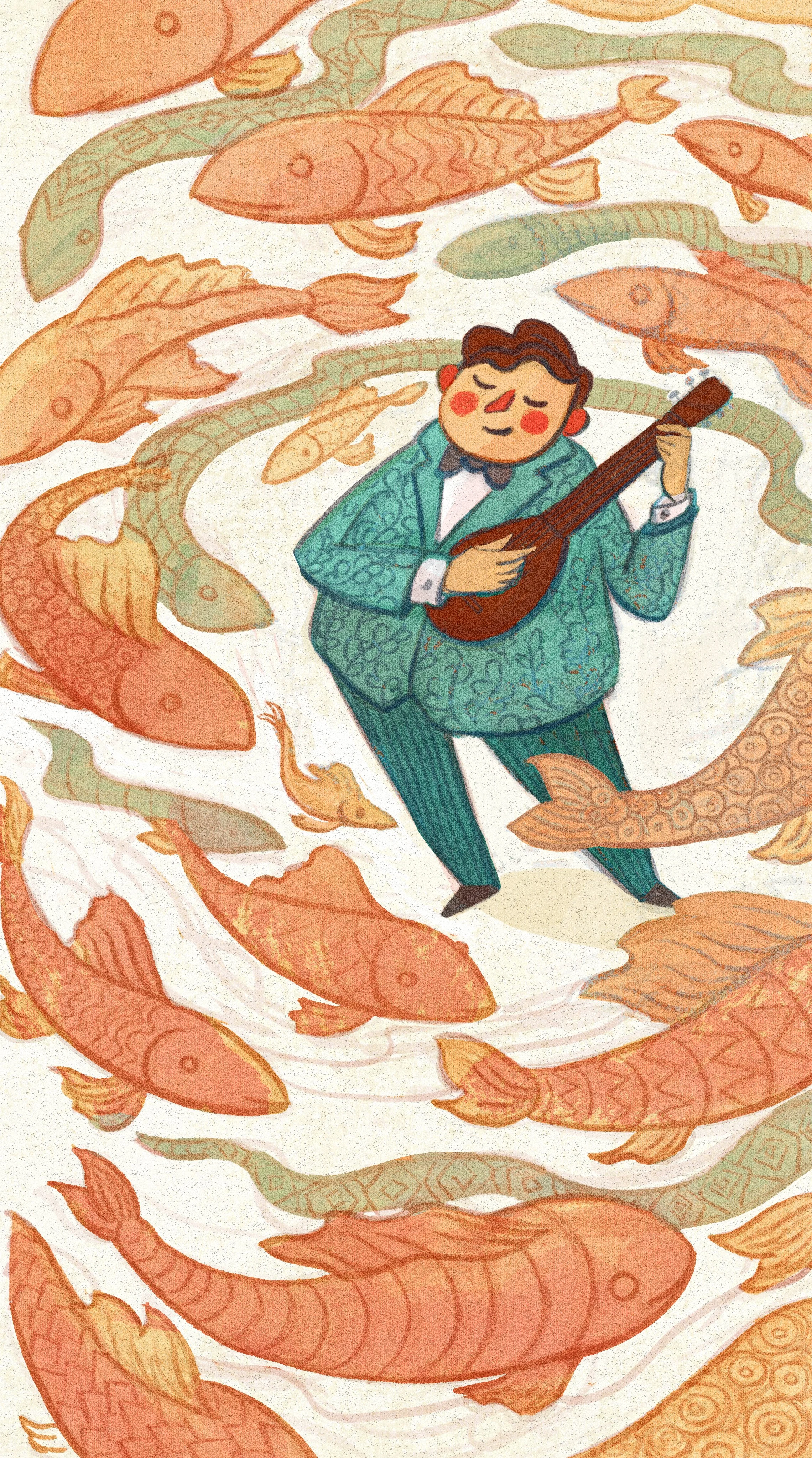 Lali ruggeri- circo- playing the guitar-fishes.jpg