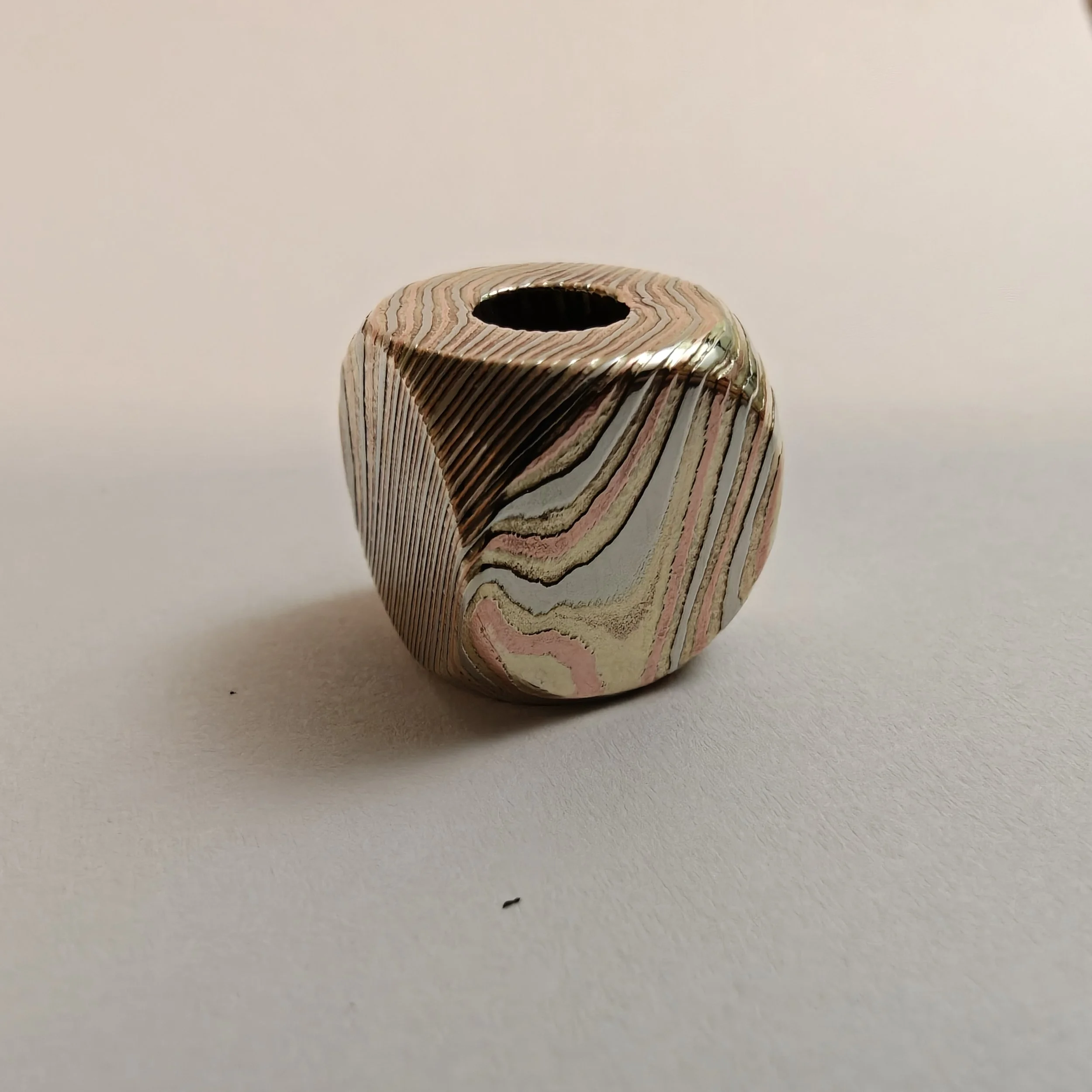 Cube Bead - Mokume
