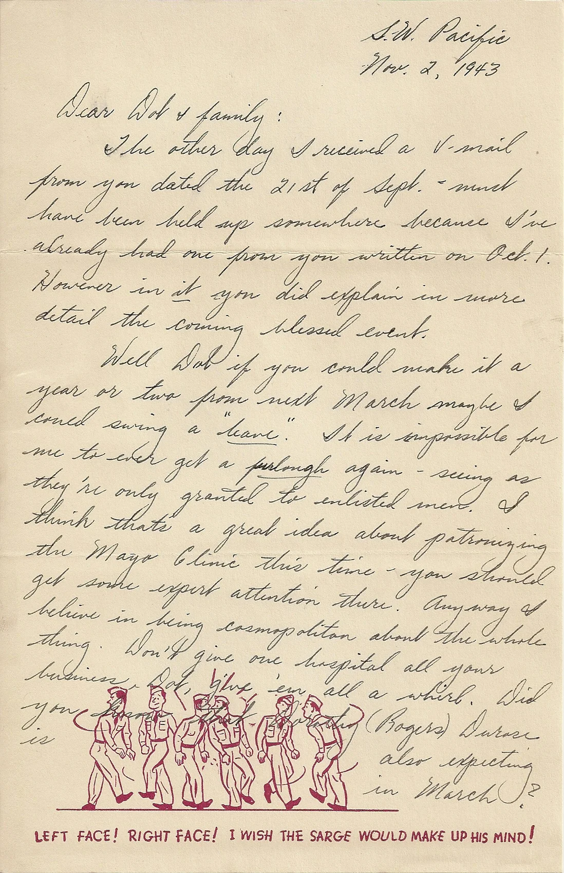 November 2, 1943 (To Dorothy Jordan, Dip's Sister)