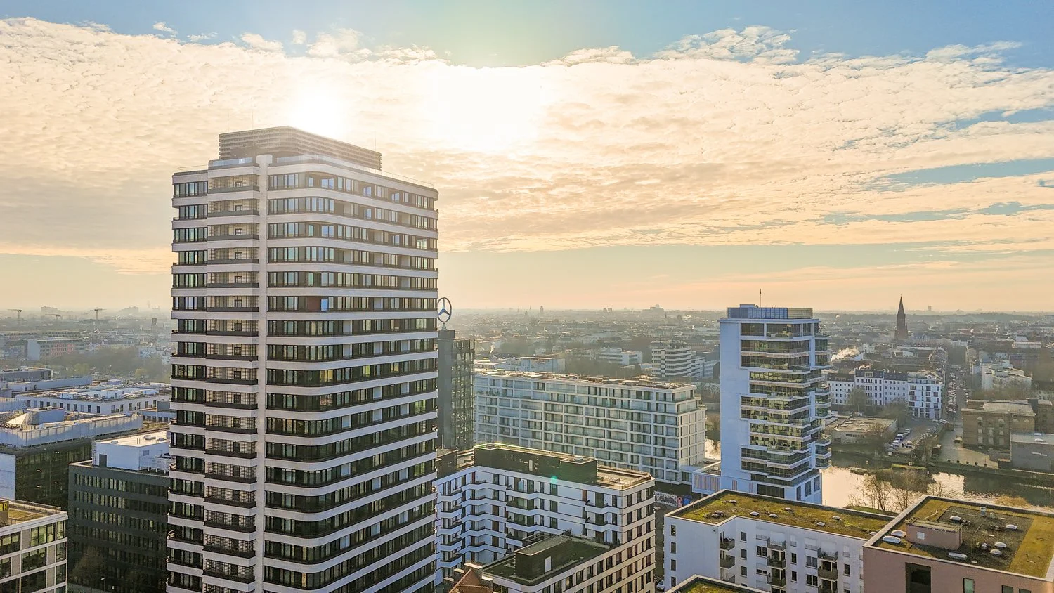 Sunset Drone Photography of Contemporary Architecture
