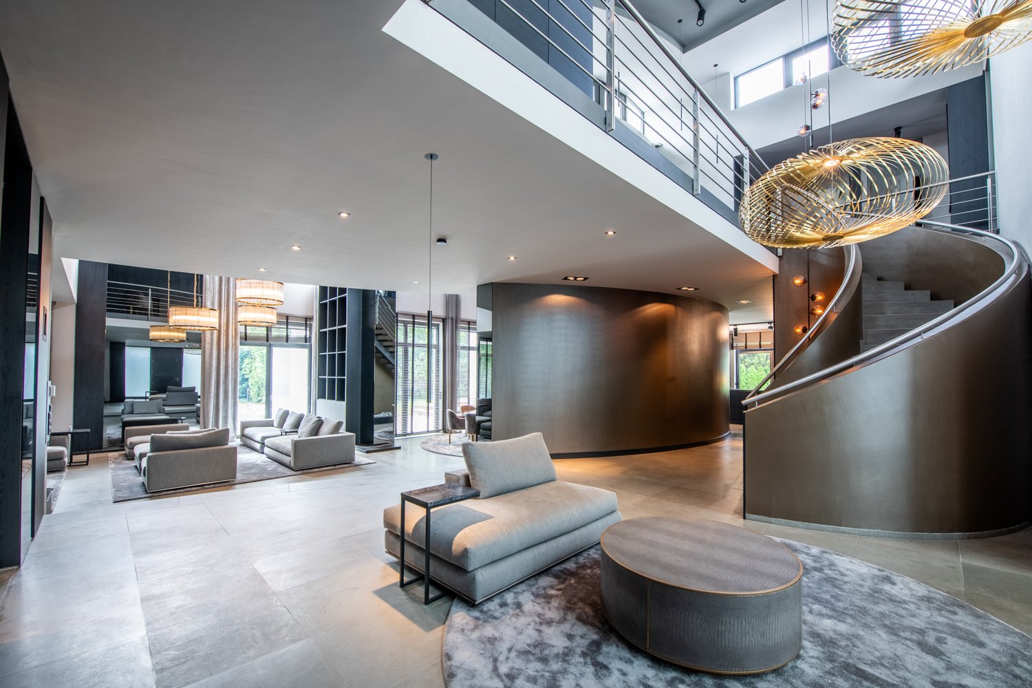 Luxury Villa Open Hall with Stylish Modern Furnishings