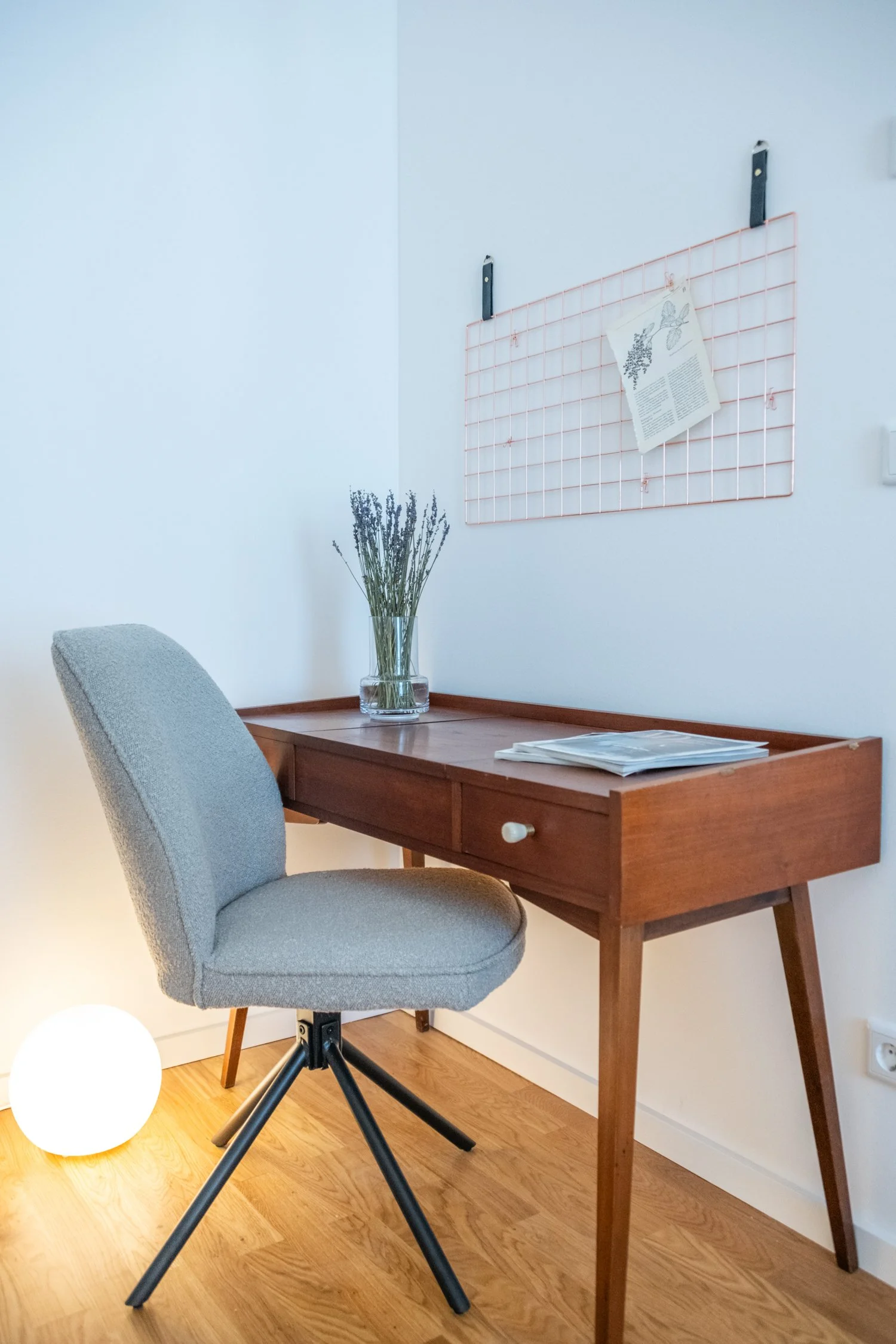 Stylish Workspace with Desk and Chair in Modern Apartment