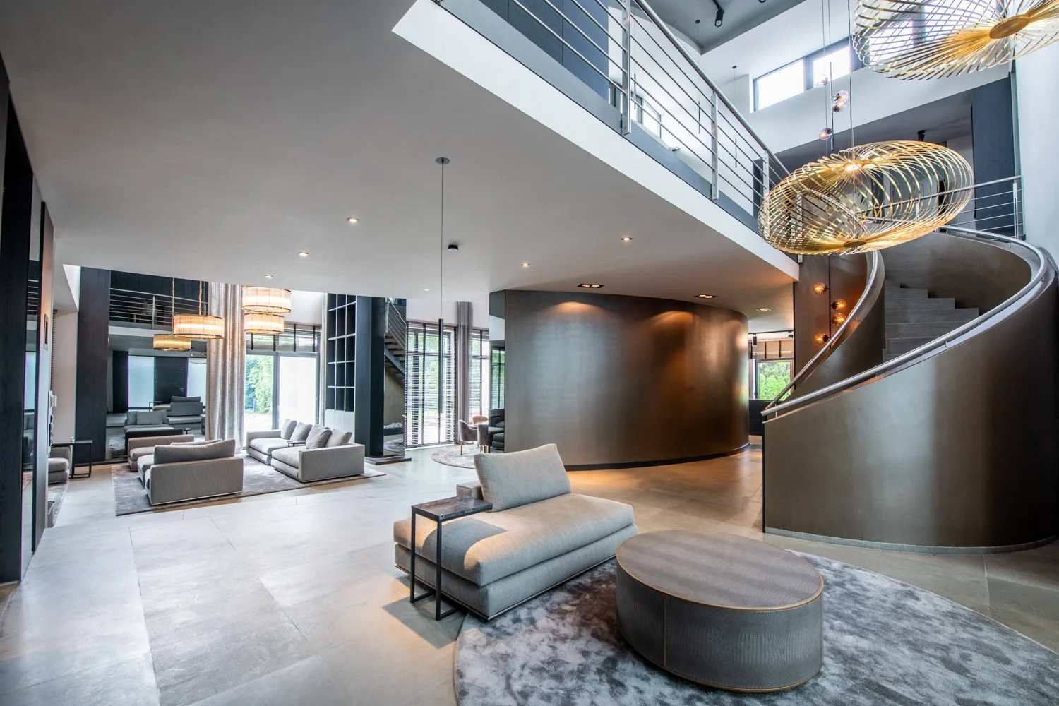 Luxury Villa Open Hall with Stylish Modern Furnishings