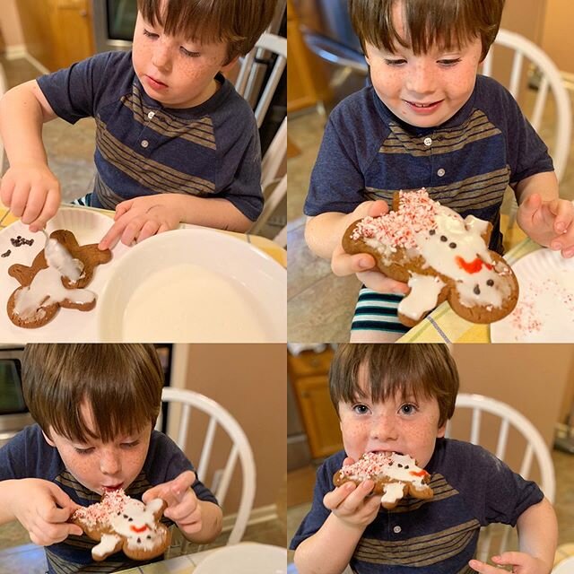 When you&rsquo;re CEO of your parent&rsquo;a cookie company, during the holiday season there&rsquo;s pretty much always a gingerbread cookie around to decorate!
#familybusiness #heiswhy #thatsourboy #learningtheropes #holidaybaking #gingerbreadcookie