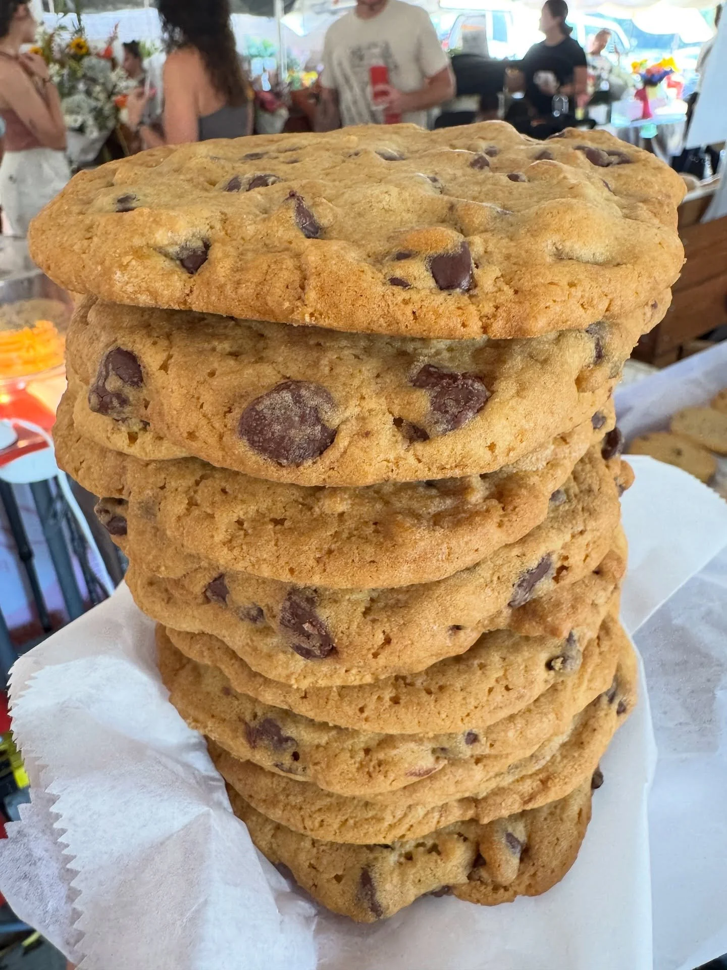 These chocolate chip cookies are our own special recipe with a slight crunch to the edge,
but still chewy and dense inside and oh so salty/sweet. 

&ldquo;Bake the world a better place&rdquo; &ndash; Blond Amsterdam