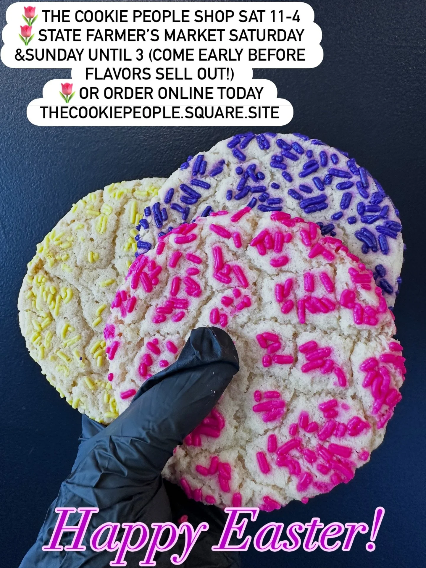 Come early or order asap Easter cookie boxes! 
Wishing all of our cookie friends and family a peaceful holiday🐰🐇✝️🐣