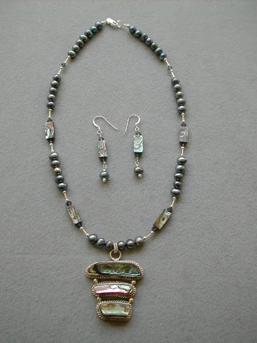 Paua Shell Set in Sterling Silver