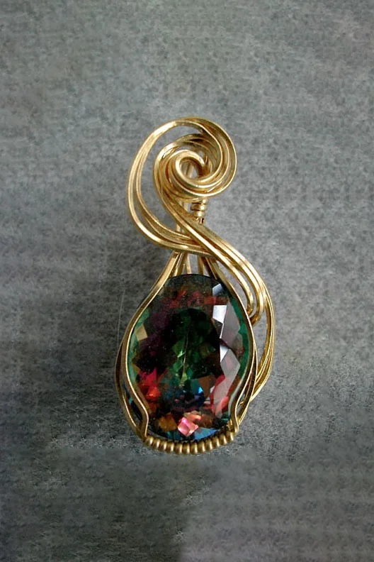 Wirecrafted Mystic Topaz, 14K Gold Filled