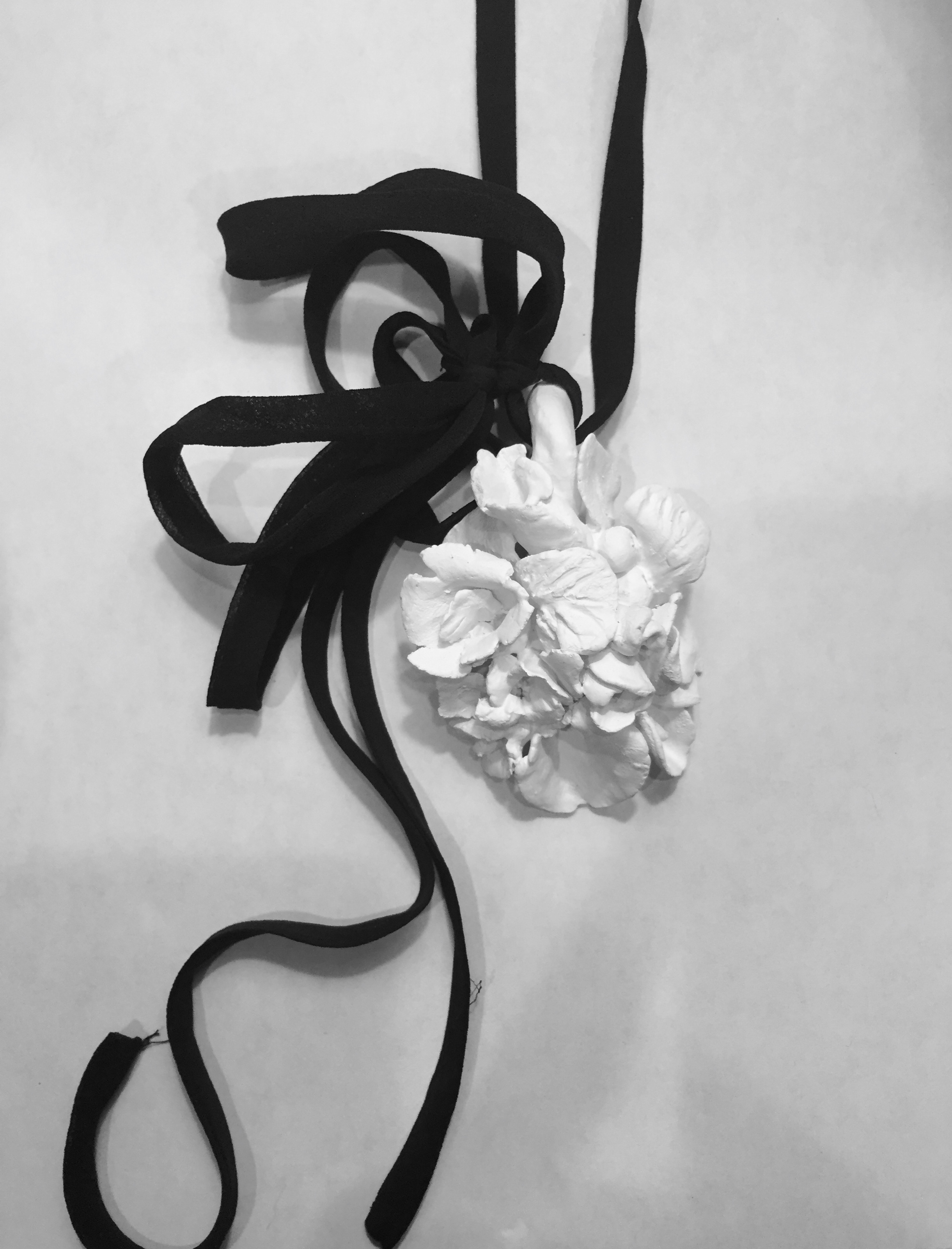 small bouquet on owner's own dull silk charmeuse tie