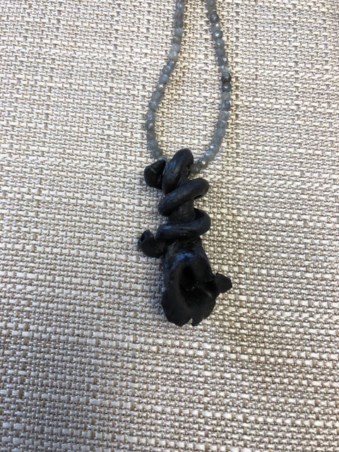 black clay/ Labradorite beads