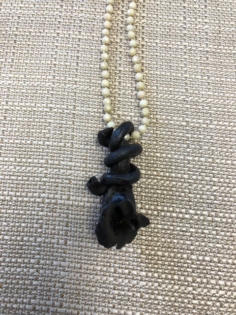 black clay with bone beads