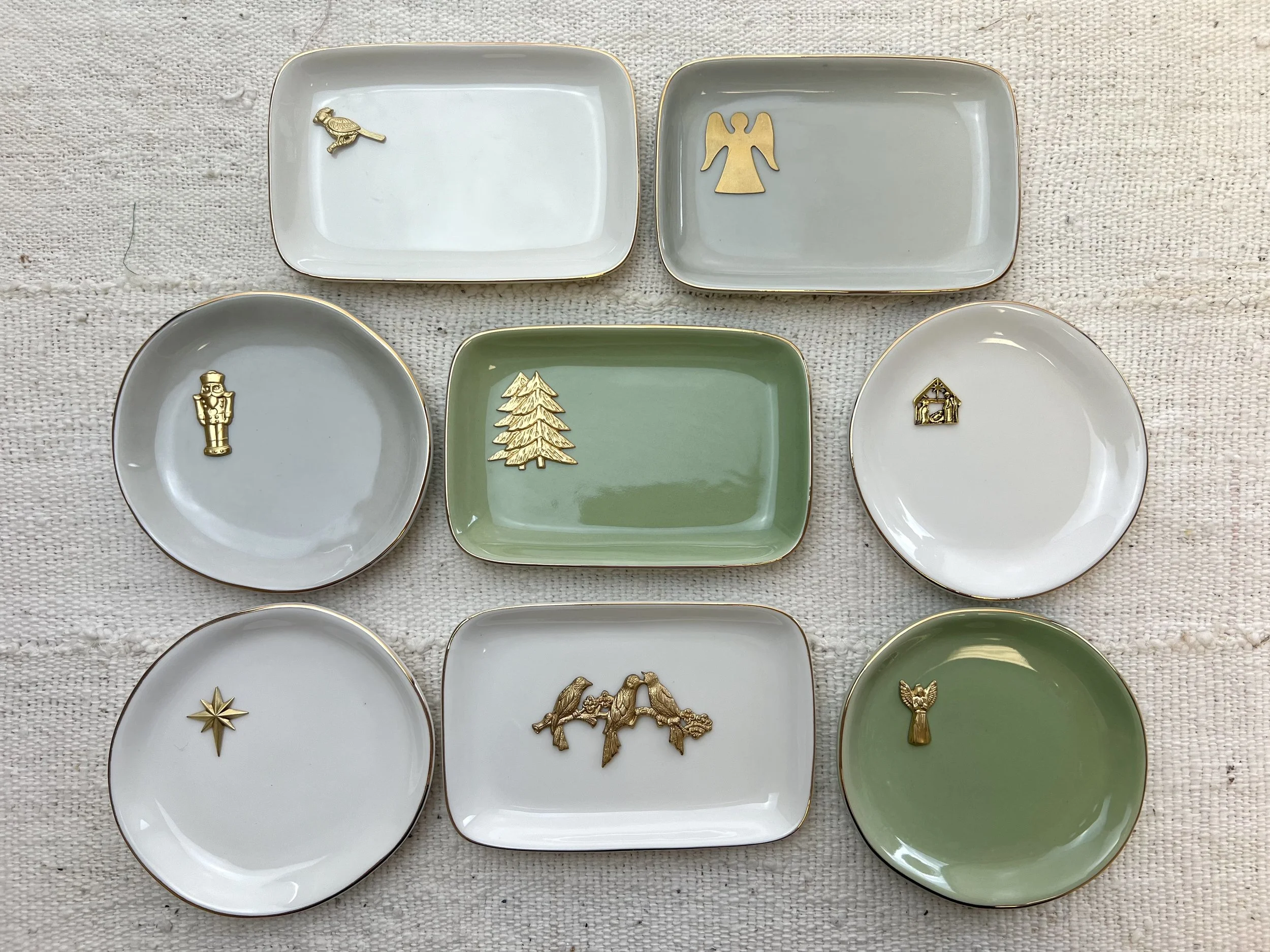 Christmas Rectangle Gold Accent Dish