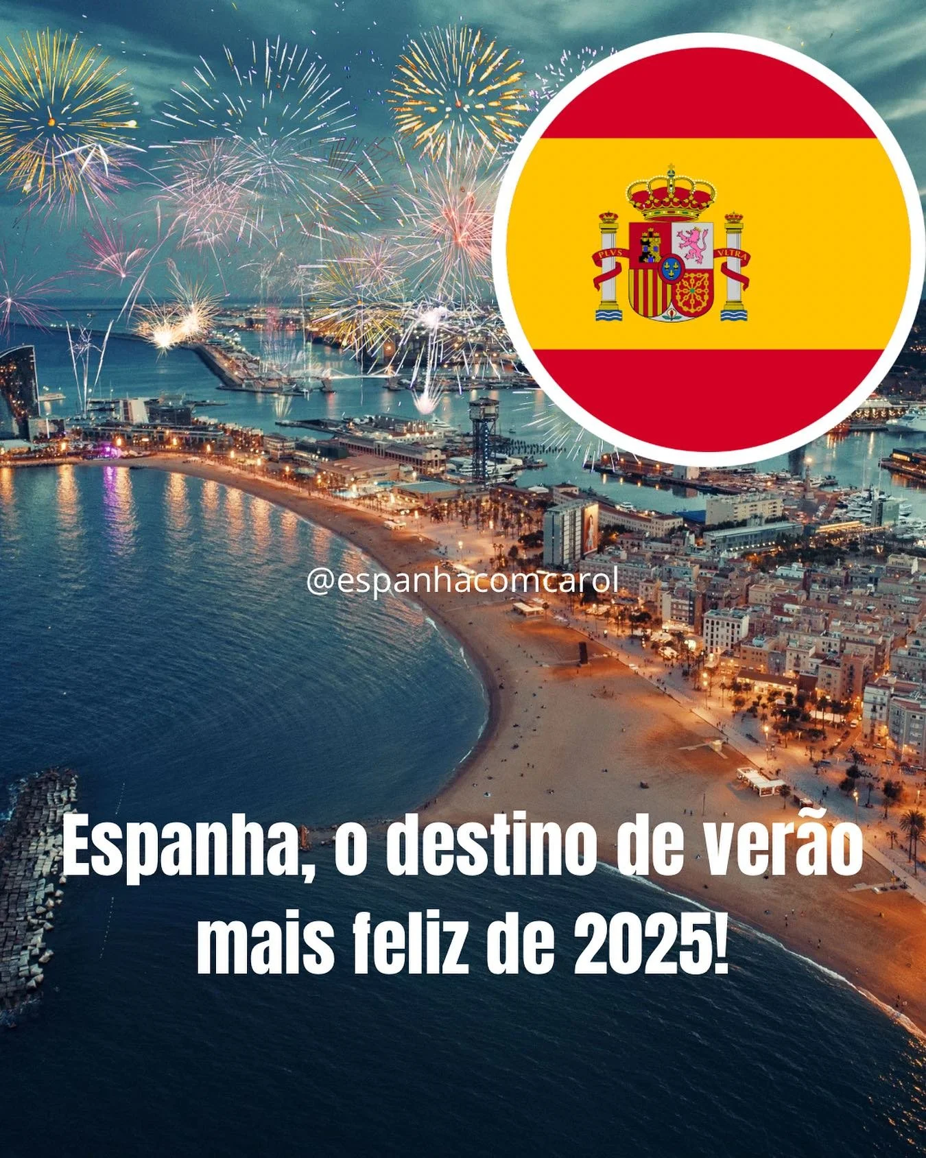 A Espanha foi oficialmente nomeada como o destino de ver&atilde;o mais feliz em 2025! 🇪🇸

Por qu&ecirc; ser&aacute;? Com praias lind&iacute;ssimas, uma vibe incr&iacute;vel e com 749 bandeiras azuis, liderando o ranking mundial de praias sustent&aa