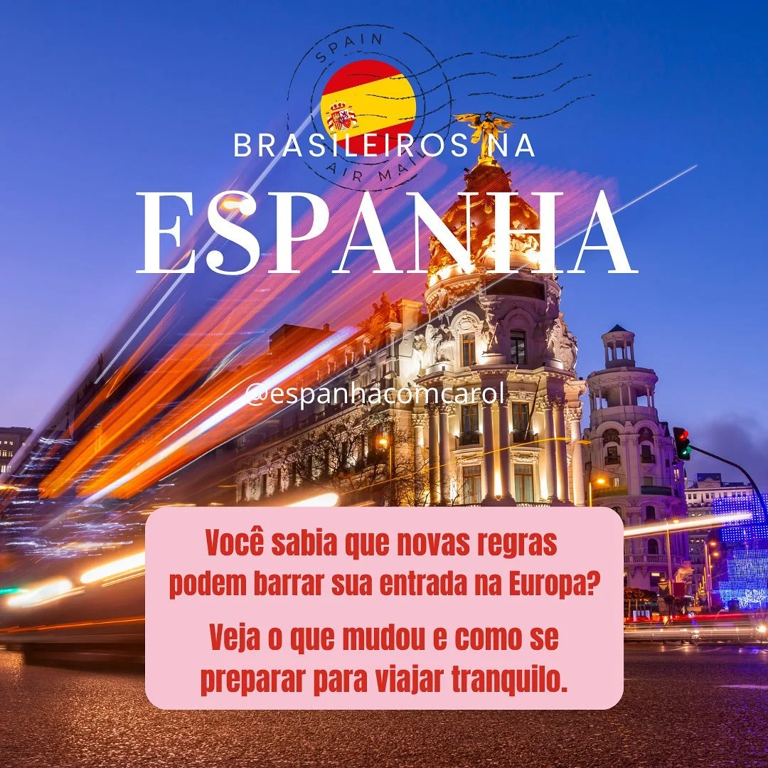 ✈️ Vai viajar ou morar na Espanha? 🇪🇸

Ent&atilde;o voc&ecirc; precisa conhecer as regras atualizadas para a entrada de brasileiros.

Evite imprevistos na imigra&ccedil;&atilde;o e garanta uma viagem tranquila com as dicas de quem j&aacute; morou n