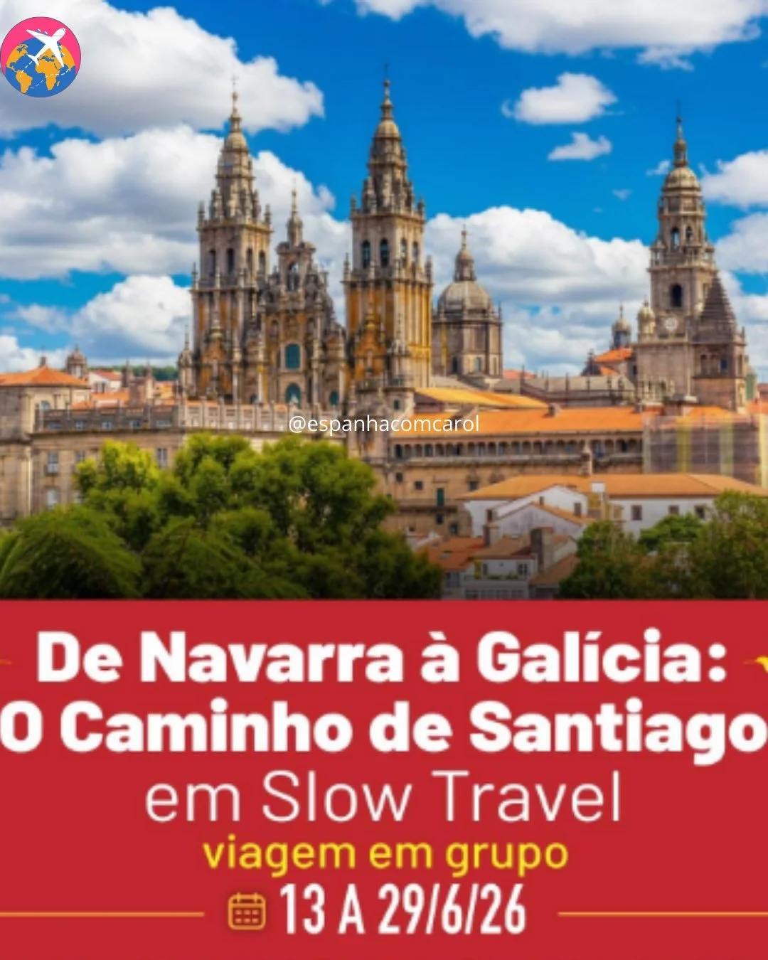 O Caminho n&atilde;o se faz com os p&eacute;s &mdash; se faz com a alma!

💃🏼 Ent&atilde;o, talvez esta seja a viagem que o universo colocou no seu caminho. 

VIAGEM PELO CAMINHO DE SANTIAGO &mdash; Uma Jornada dos Sentidos 

📅 13 a 29 de junho de 