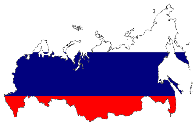 Russian map with flag design