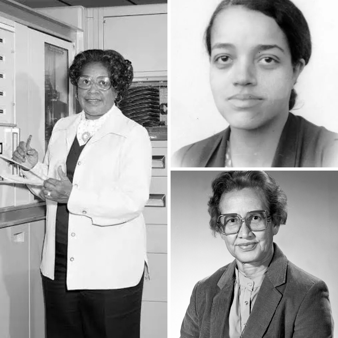 Far Left: Mary Jackson, Top Right: Dorothy Vaughan, Bottom Right: Katherine Johnson