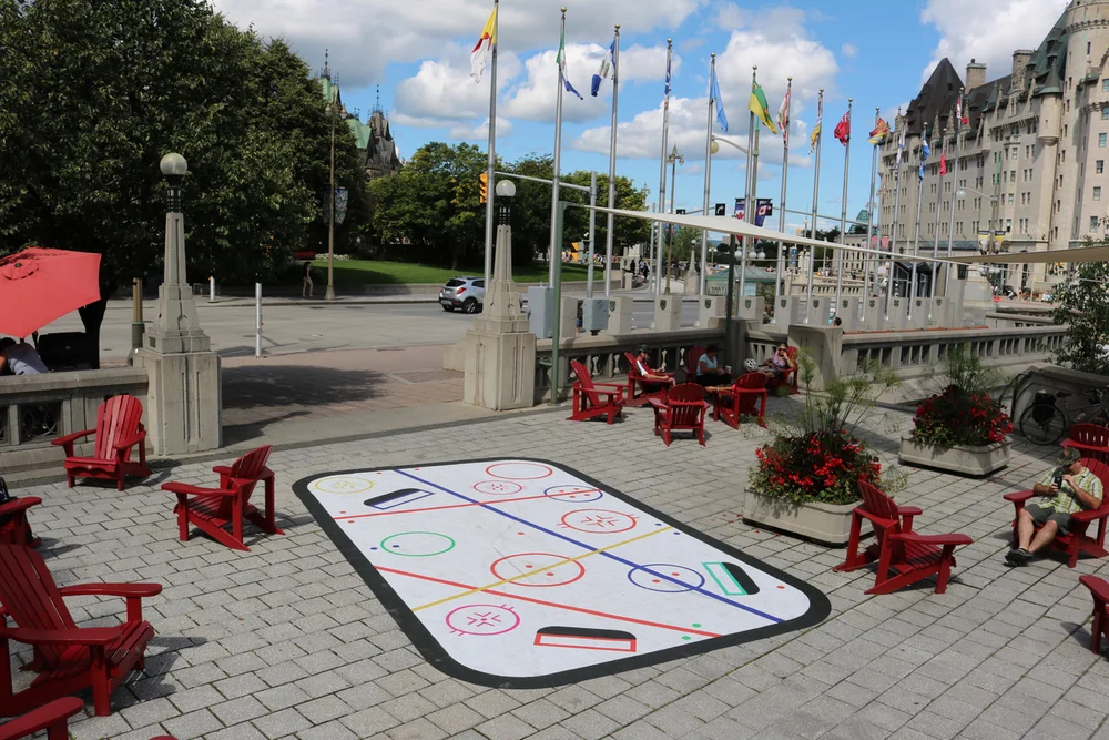  In the summer of 2015, I was successful in a public art commission competition funded by Canadian Heritage/Patrimoine Canadienne (PCH) to create a fun and interactive art element for the Plaza Bridge Terrace, just north of the National Arts Centre i