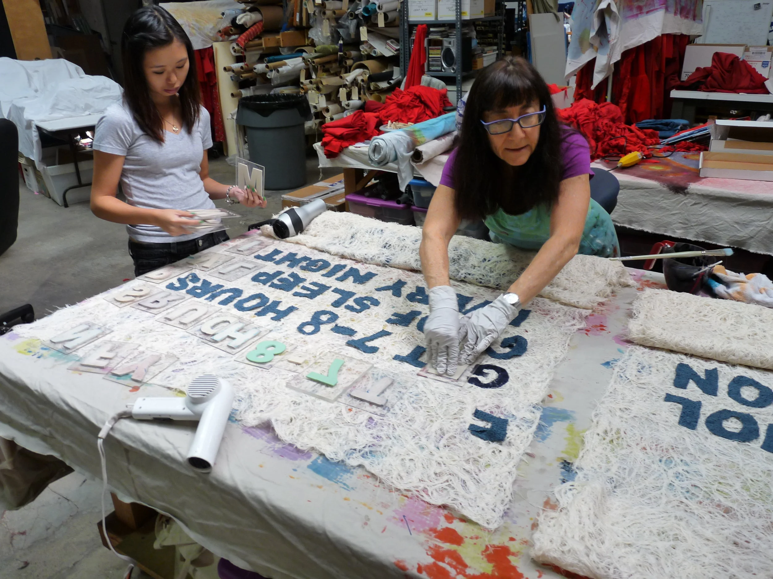  Susan block printing. 