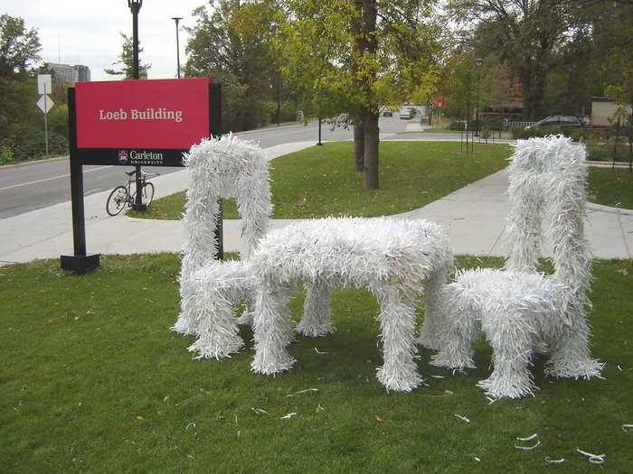  I made three version of shredded paper furniture set between 2001-2005. The final installation is entitled Table and Chairs [Of Knowledge], created out of my shredded university notes, a degree in psychology.  I had been saving my notes for years th