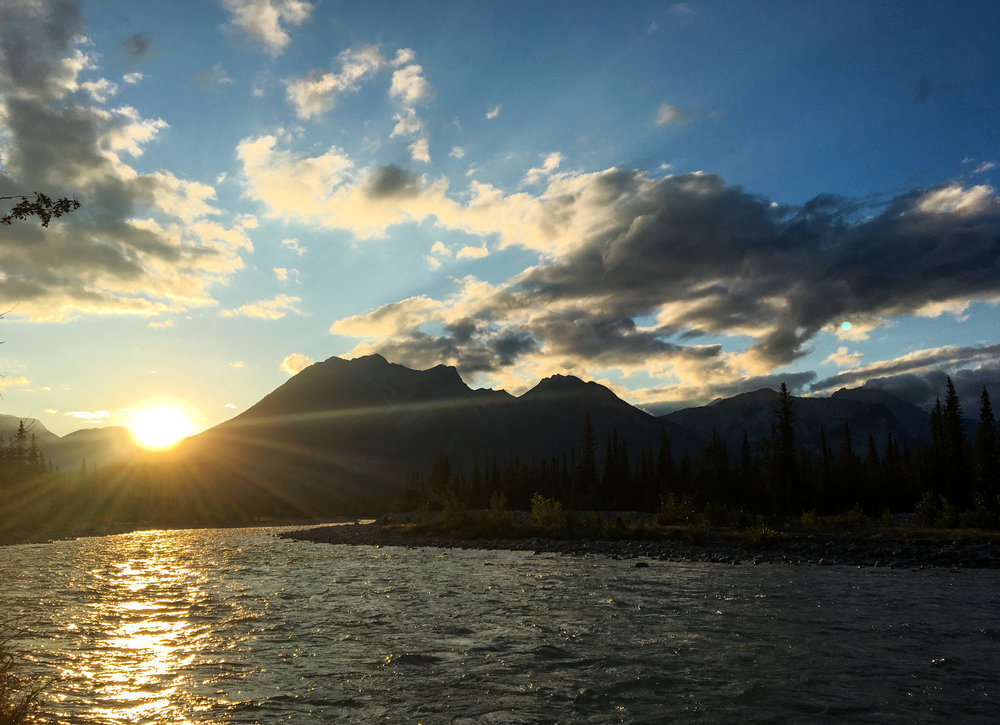 Sunset on Snaring River Jasper National Park