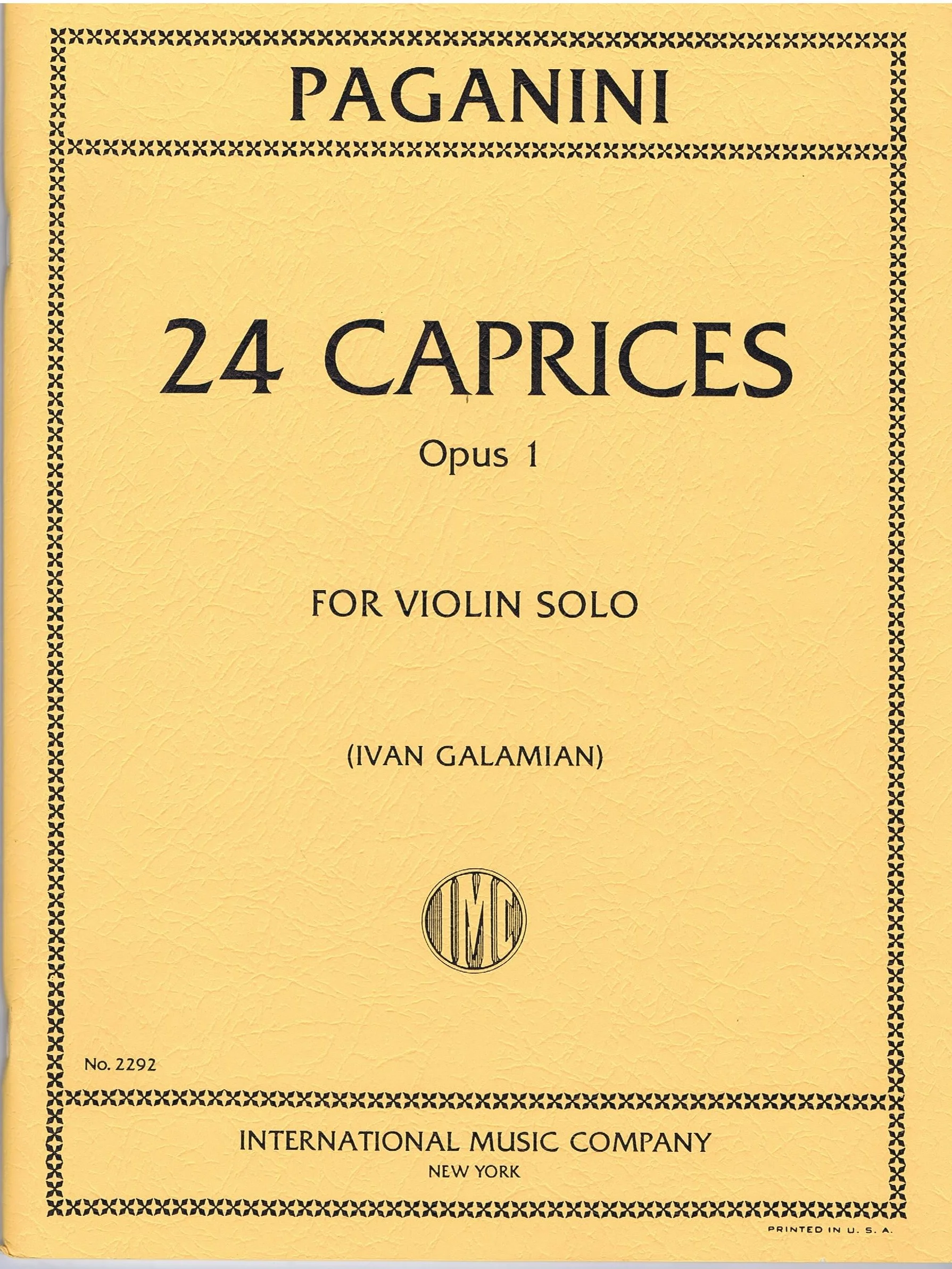 Paganini 24 Caprices Opus 1 IMC 2292