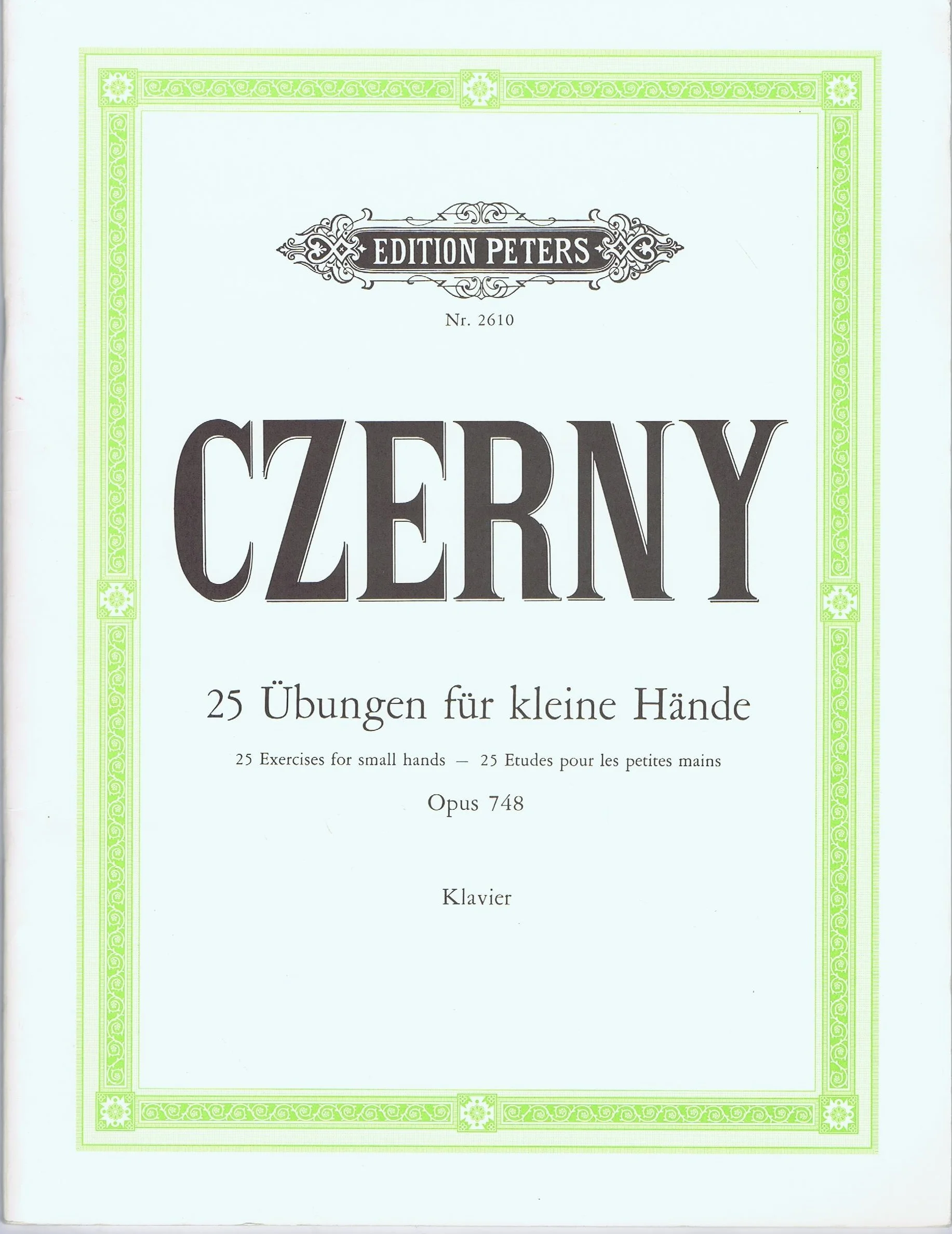 Czerny 25 Exercises for small hands Opus 748 EP 2610