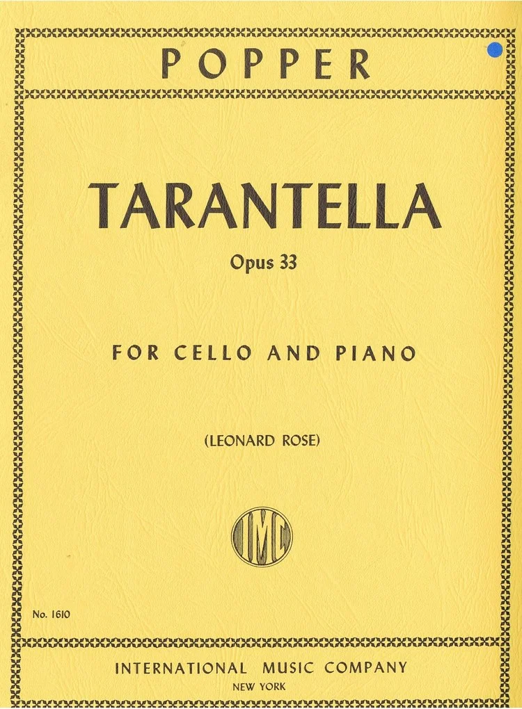 Popper Tarantella Opus 33 for Cello and Piano IMC 1610