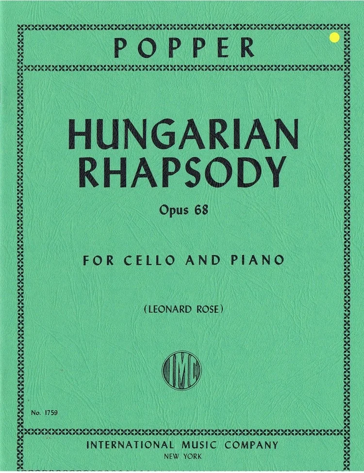 Popper Hungarian Rhapsody Opus 68 for Cello and Piano IMC 1759