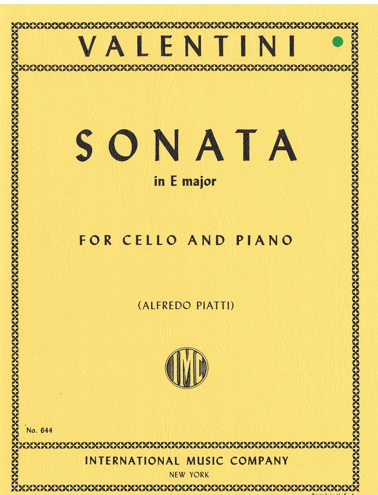 Valentini Sonata in E major For Cello and Piano IMC 644