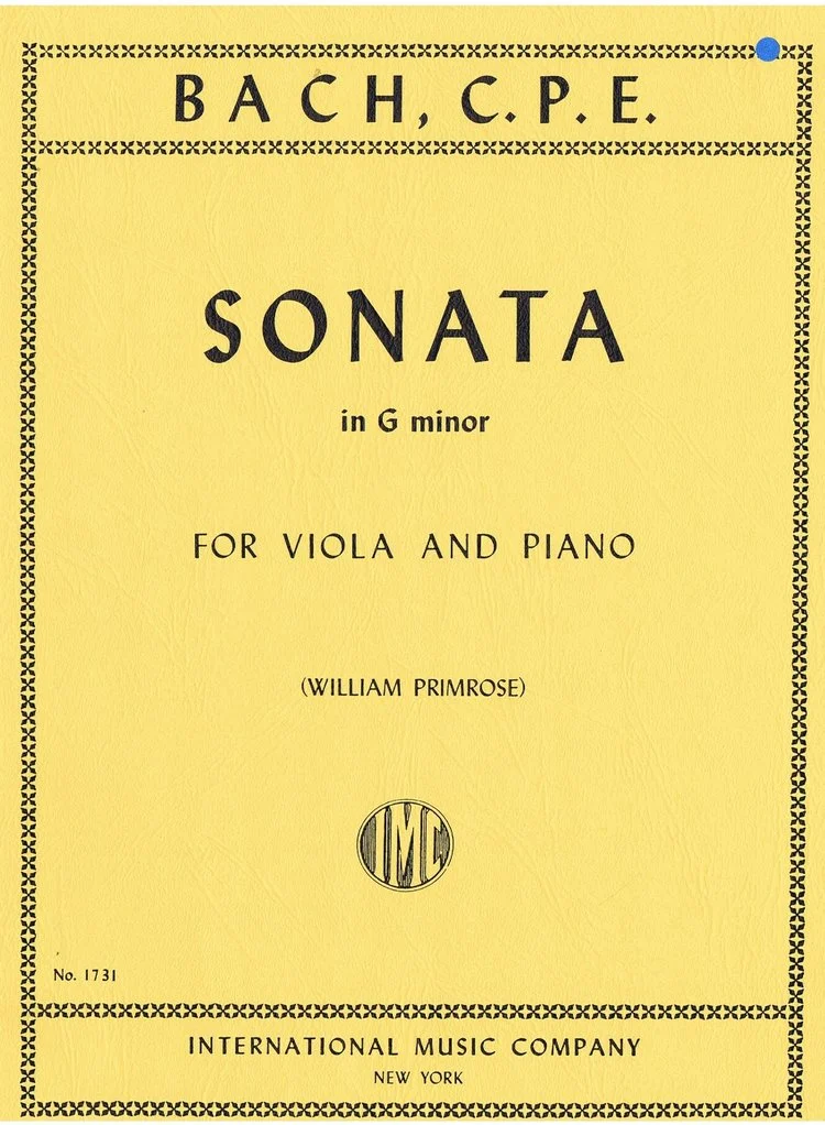 Bach C.P.E. Sonata in G minor For Viola and Piano IMC 1731