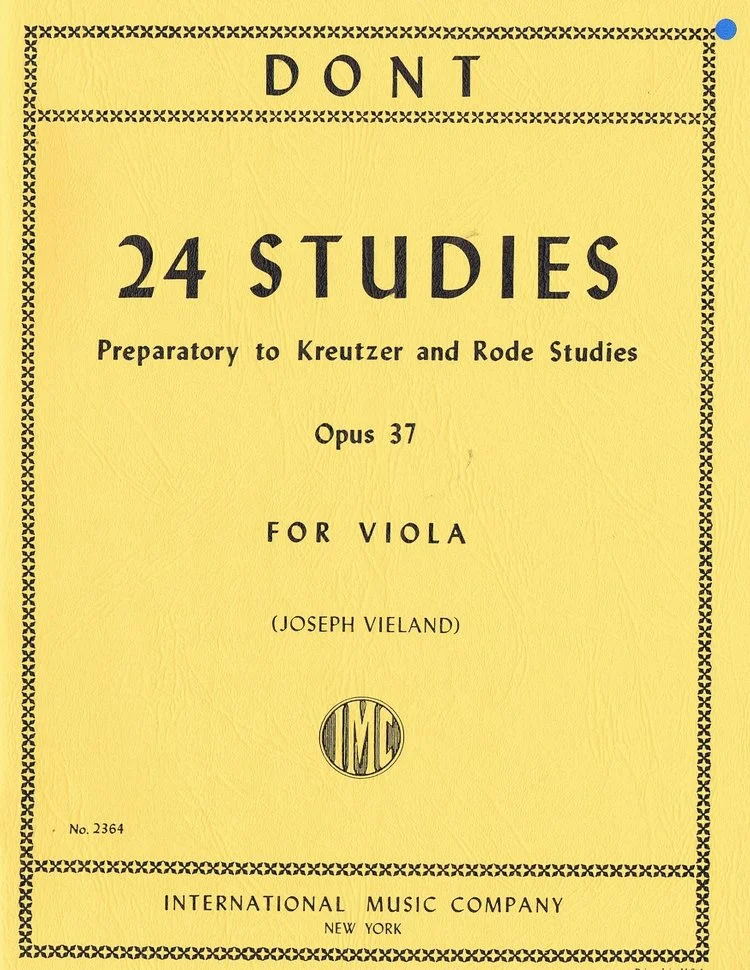 Dont 24 Studies Preparatory to Kreutzer and Rode Studies Opus 37 for Viola IMC 2364
