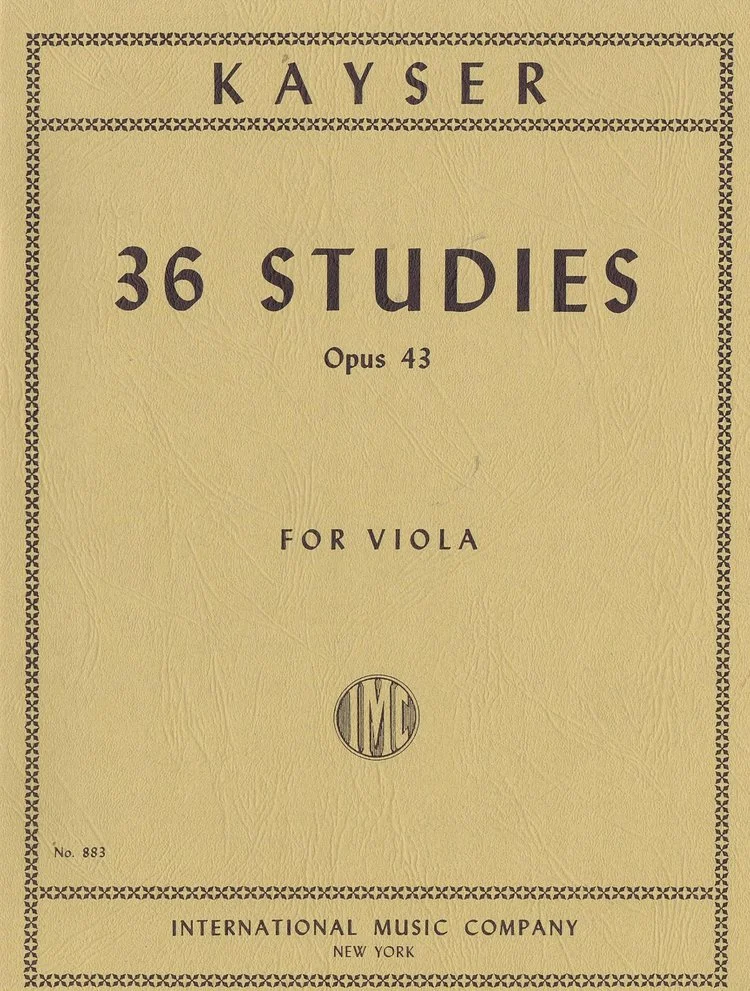 Kayser 36 Studies Opus 43 for Viola IMC 883
