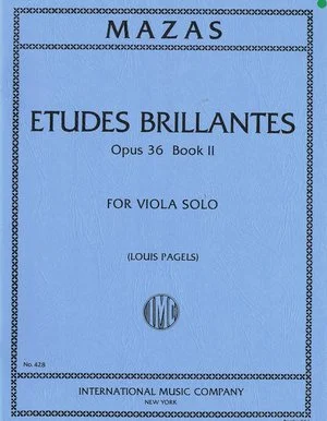 Mazas Etudes Brillantes Opus 36 Book 2 for Viola Solo IMC 428