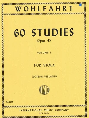 Wohlfahrt 60 Studies Opus 45 Volume 45 For Viola IMC 2058