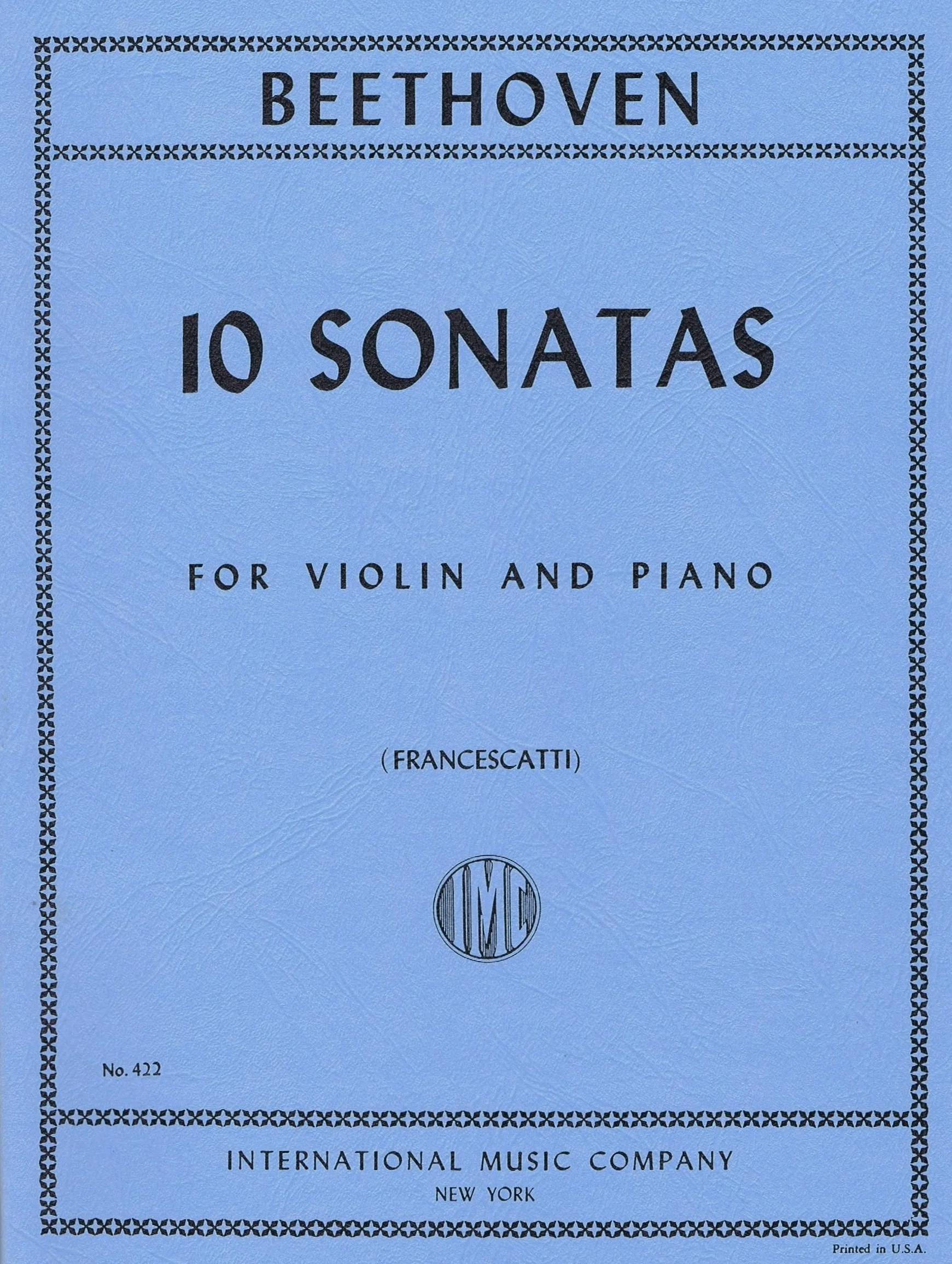 Beethoven 10 Sonatas for Violin and Piano IMC 422 + 3201 SET