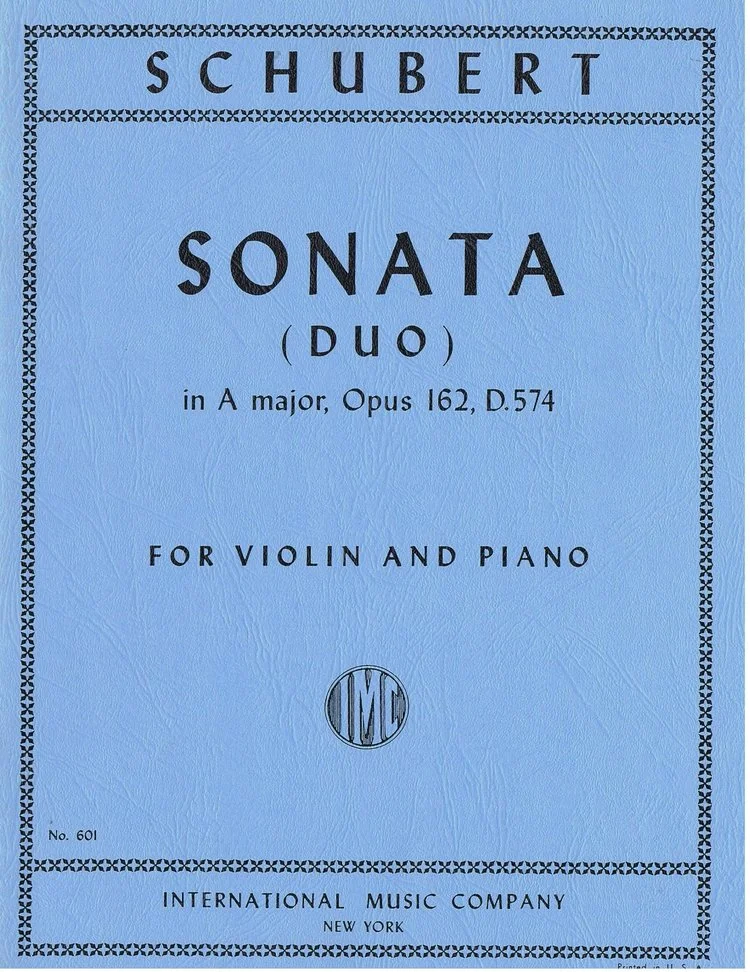 Schubert Sonata (Duo) in A major, Opus 162 IMC 601