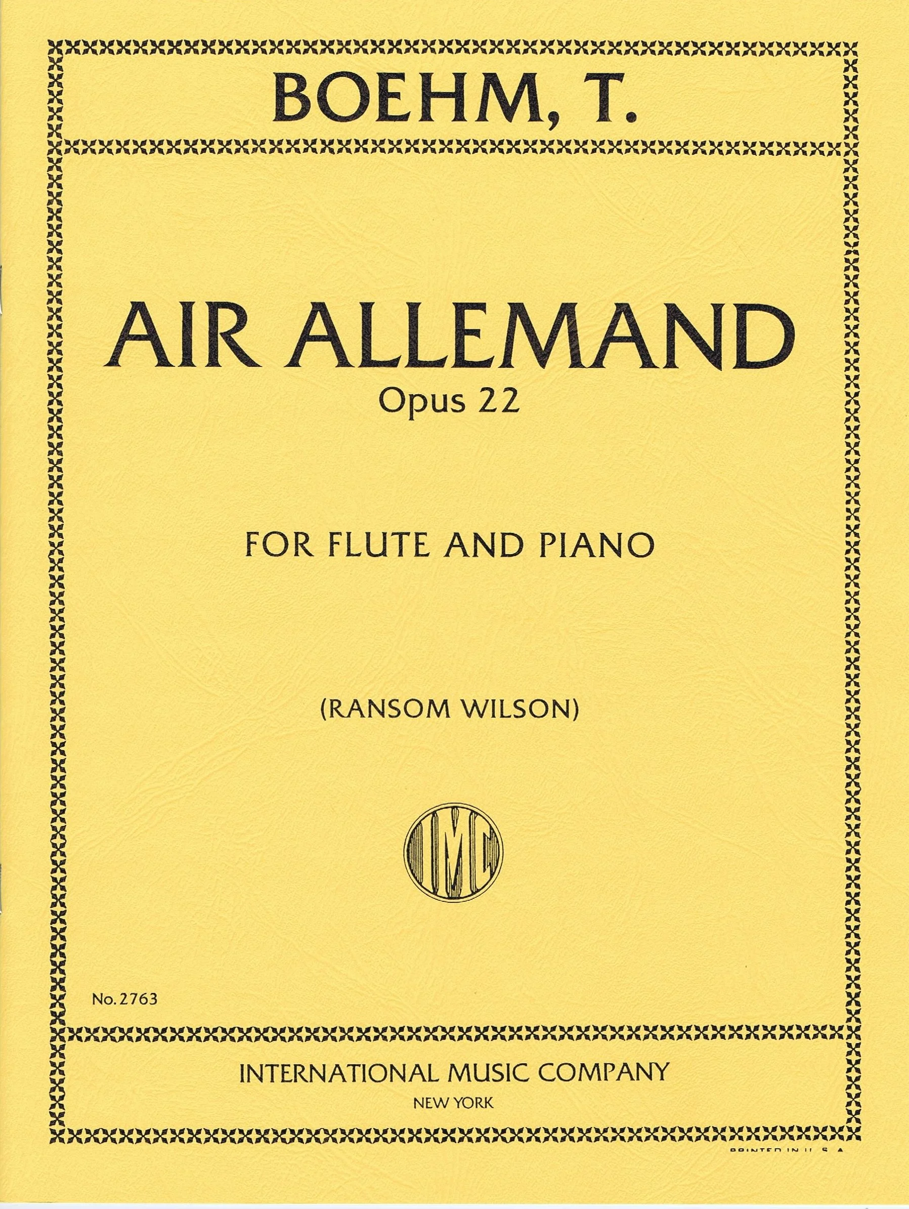 Boehm Air Allemand, Opus 22 IMC 2763