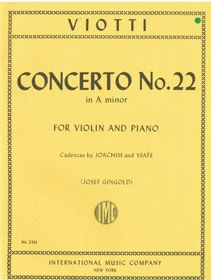 Viotti Concerto No. 22 in A minor with Cadenzas by JOACHIM & YSAYE IMC 2553