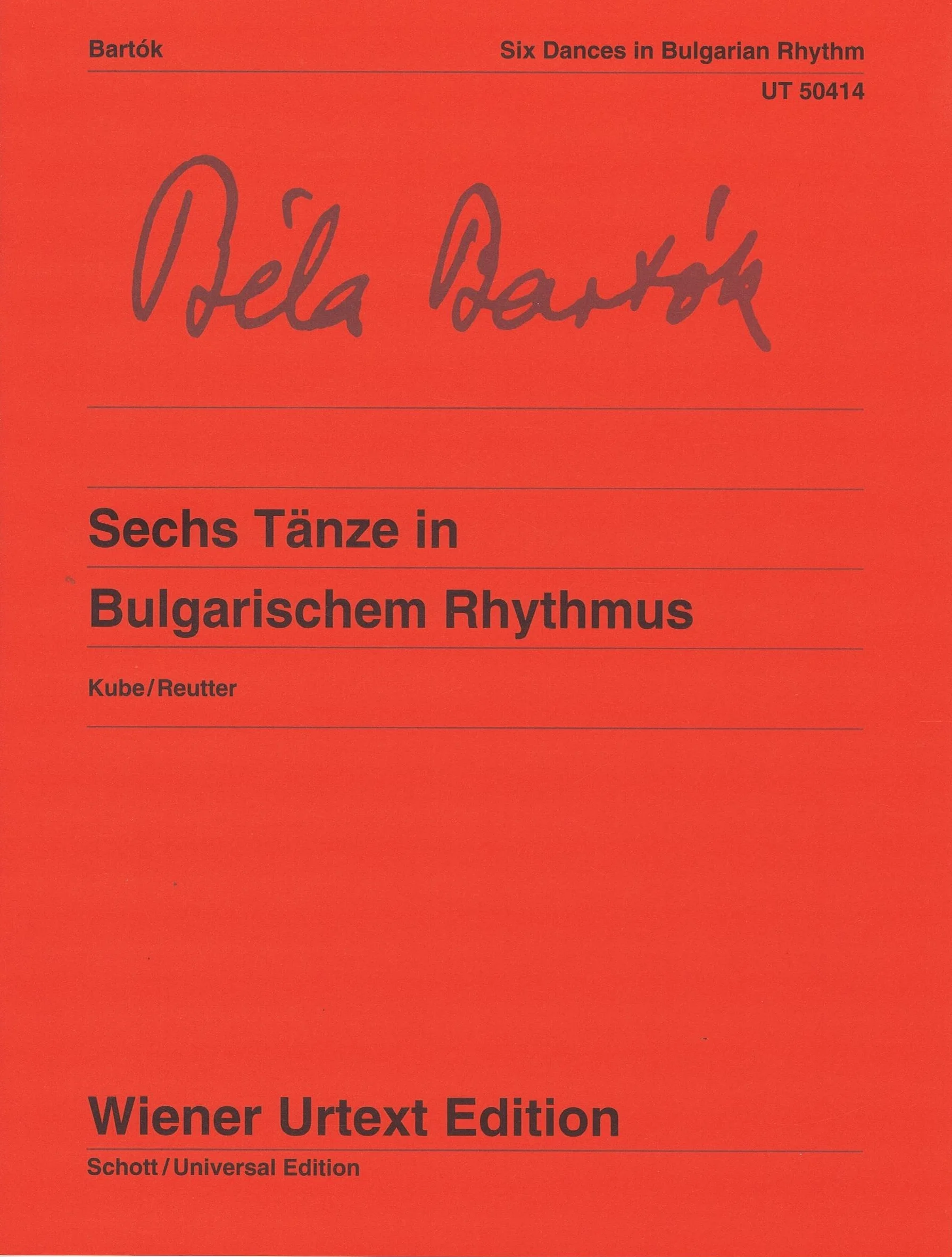 Bartok Sechs Tanze in Bulgarischem Rhythmus UT 50414