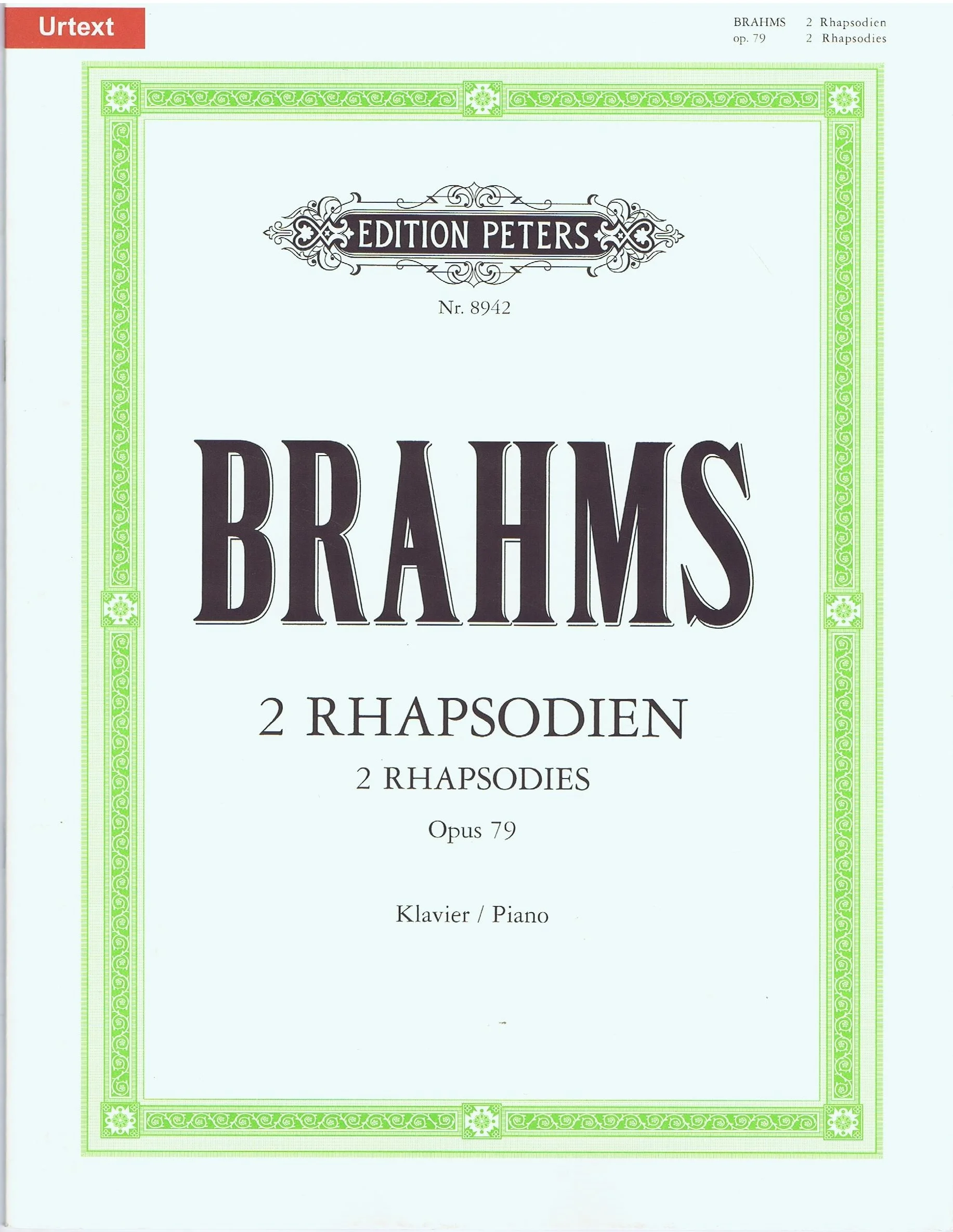 Brahms 2 Rhapsodies Op.79 EP.8942