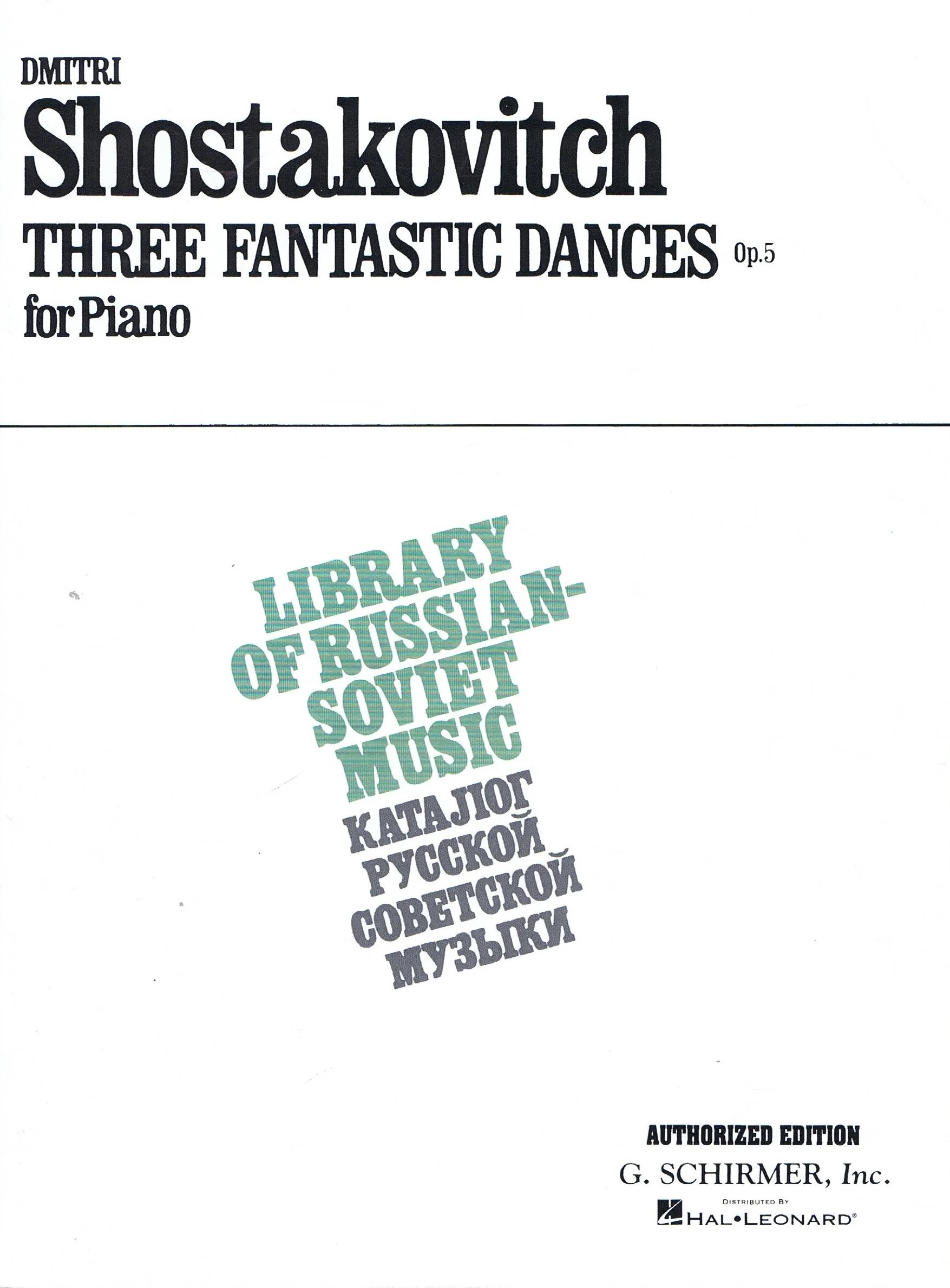 Shostakovich 3 Fantastic Dances, Op. 5 HL 50292020