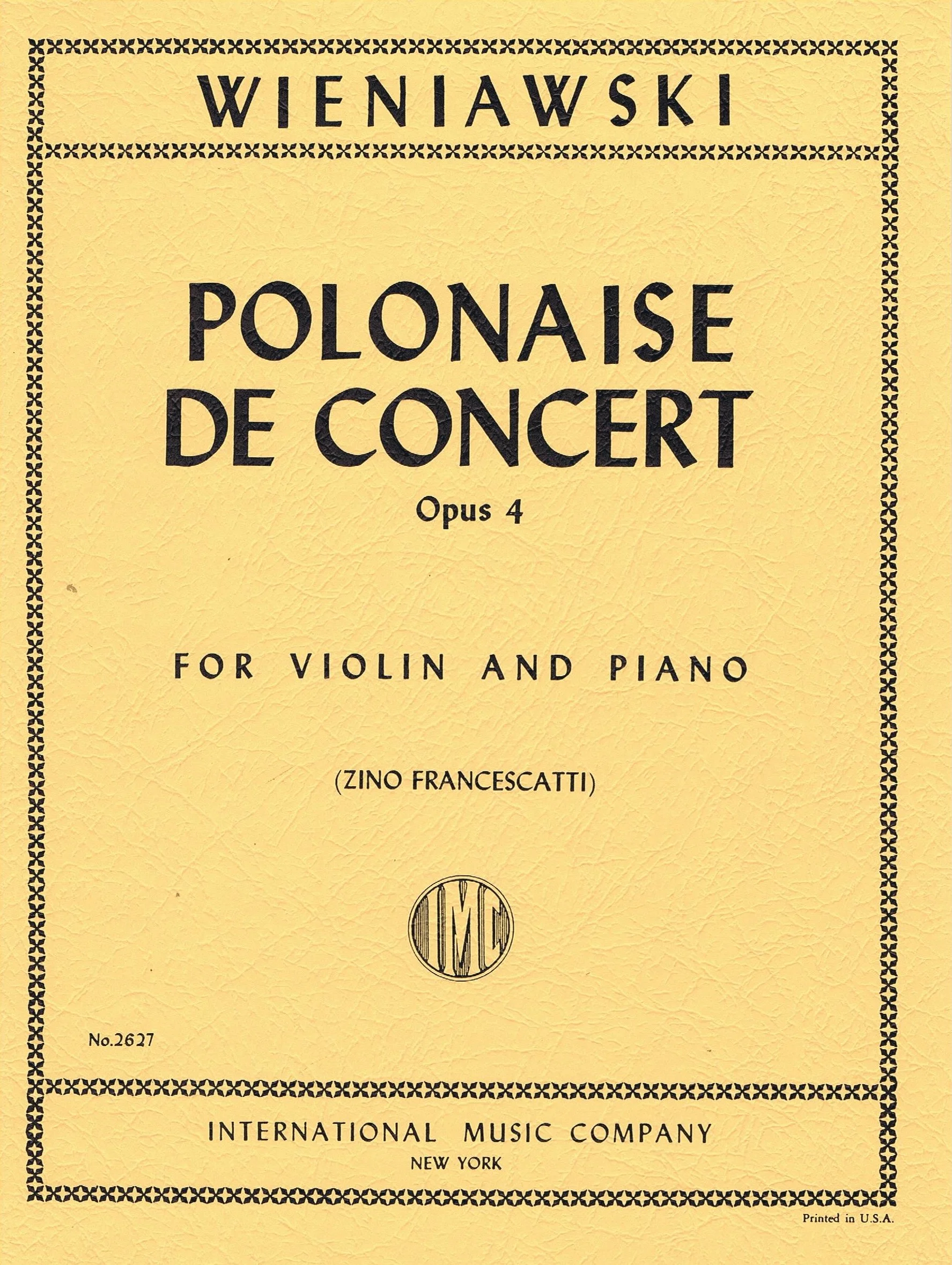 Wieniawski Polonaise de Concert in D major, Opus 4 IMC 2627