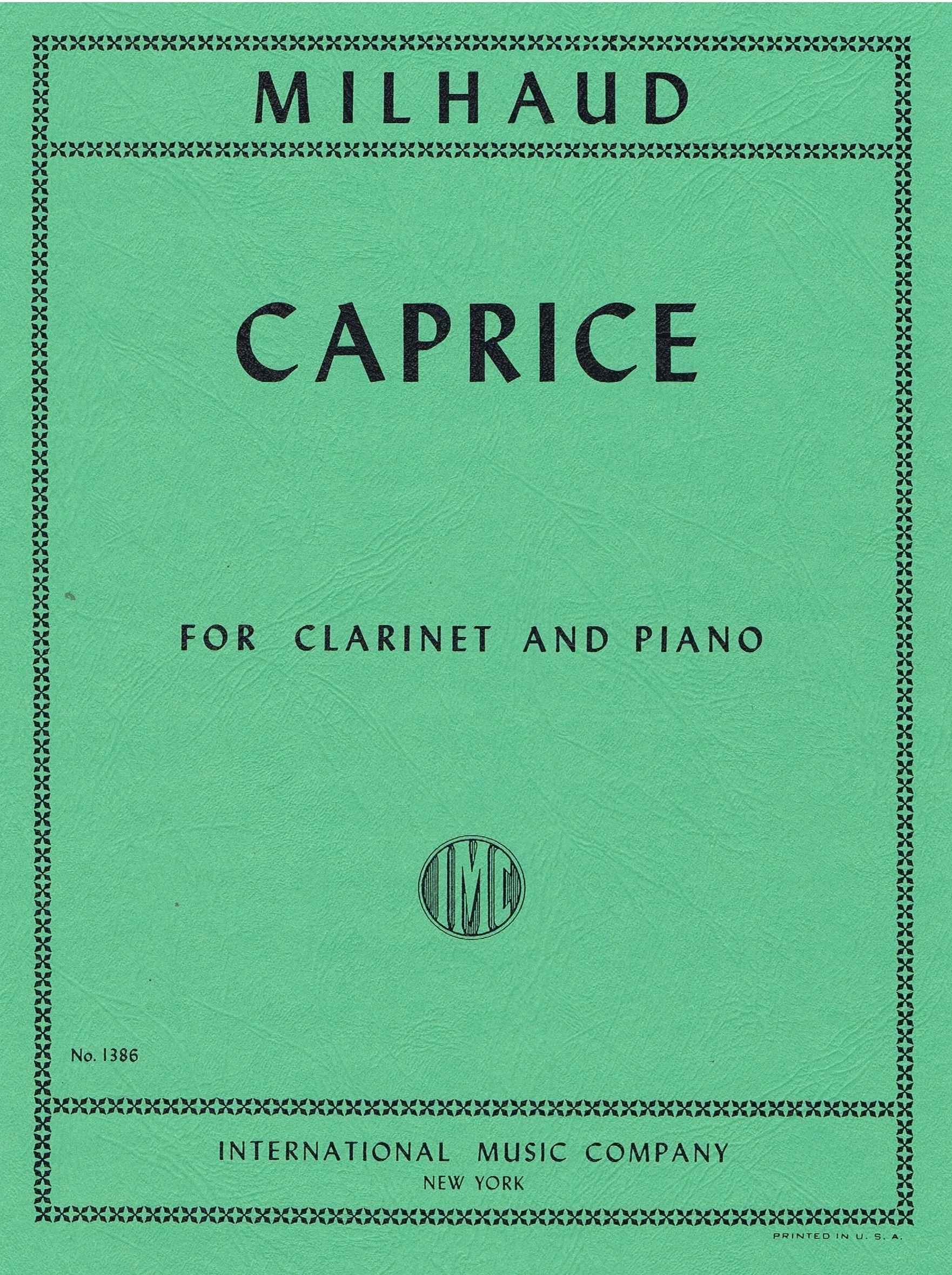 Milhaud Caprice IMC 1386