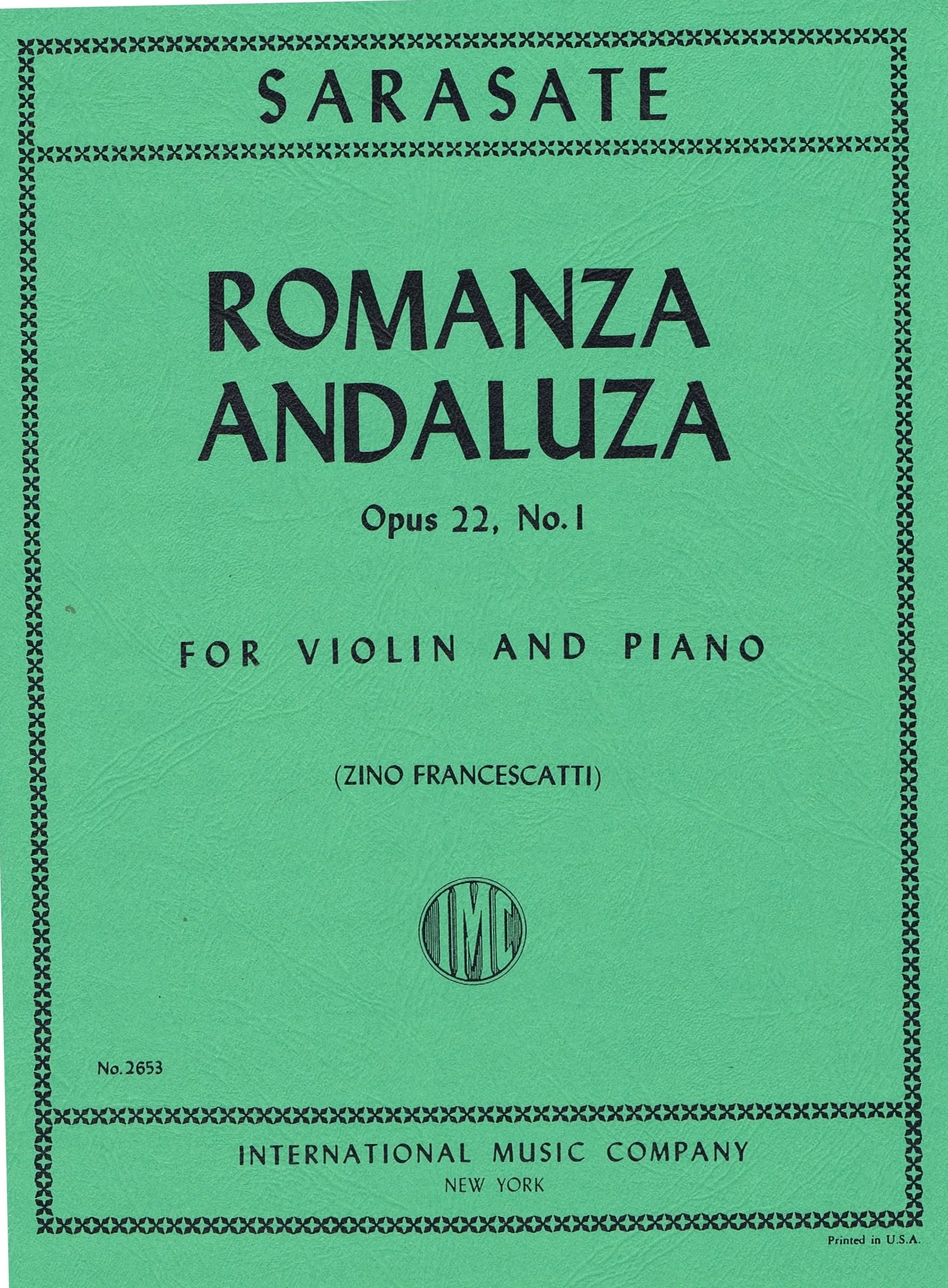 Sarasate Romanza Andaluza, Opus 22, No. 1  IMC 2653