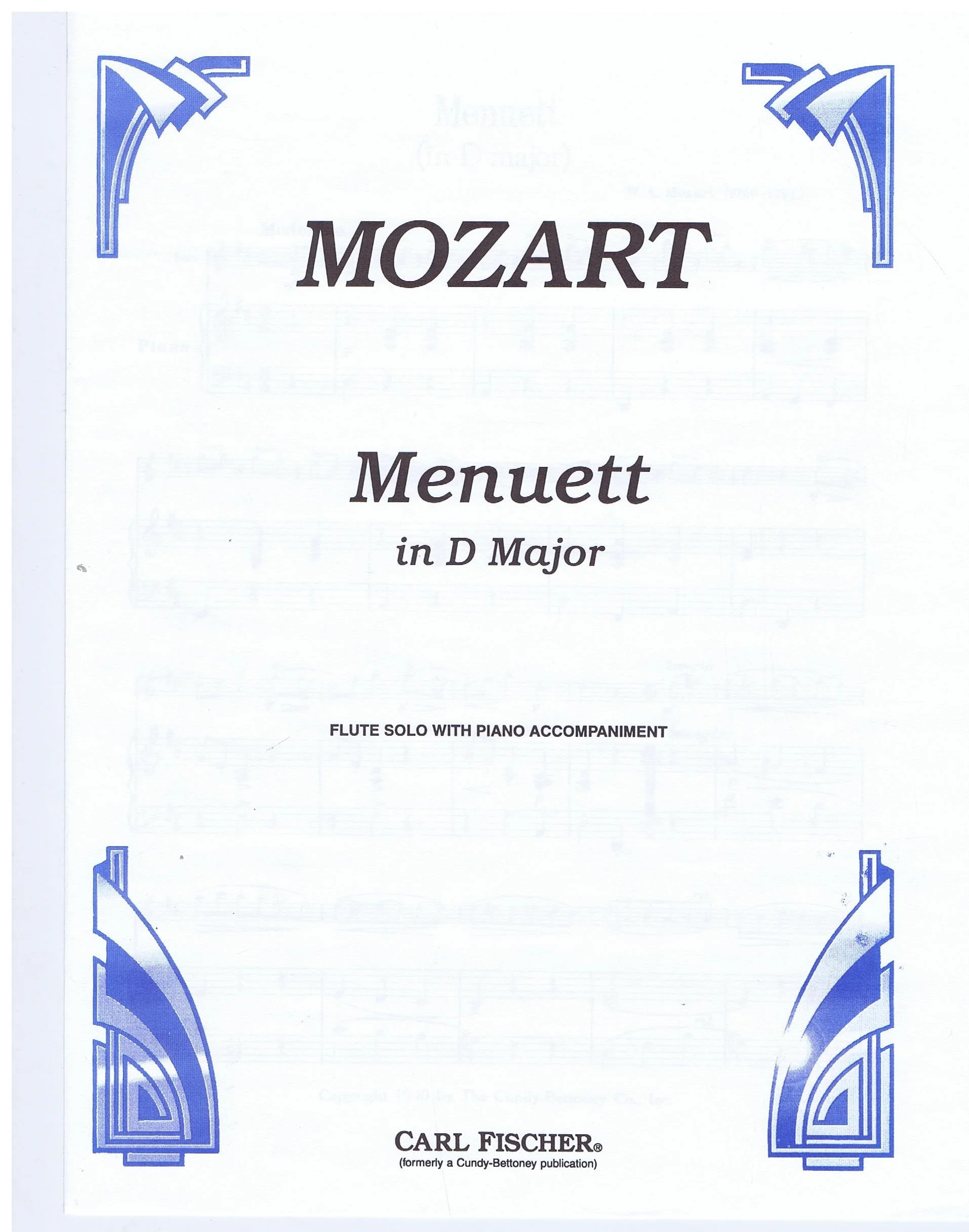 Mozart Menuett In D Major CF CU1044