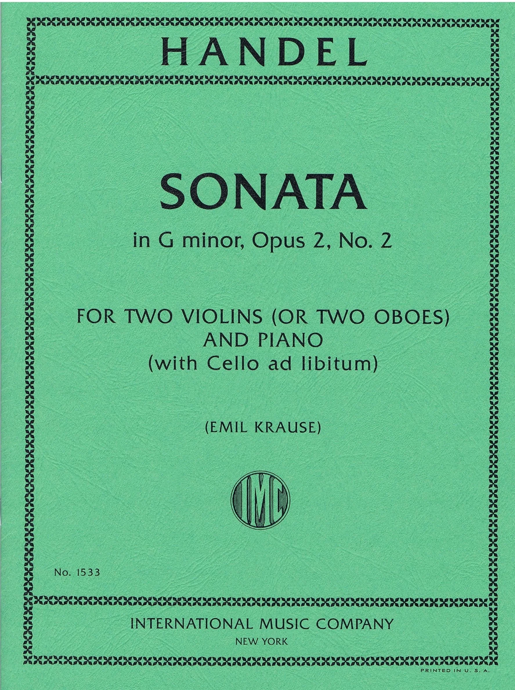 Handel Sonata in G minor, Opus 2, No. 2 IMC 1533