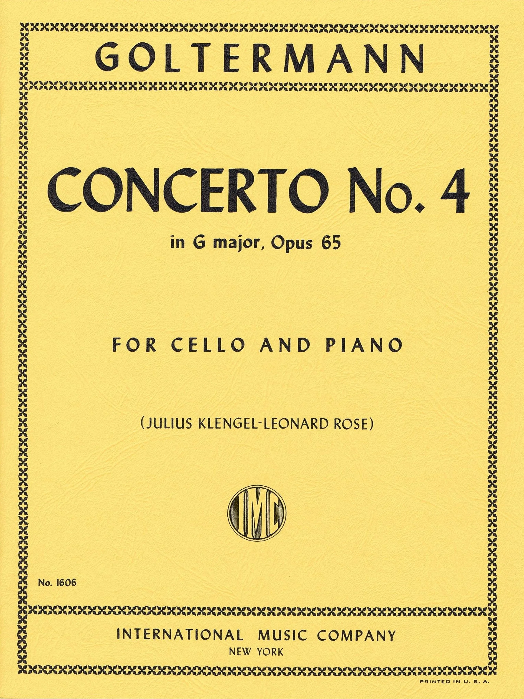Goltermann Concerto No. 4 in G major, Opus 65 IMC 1606