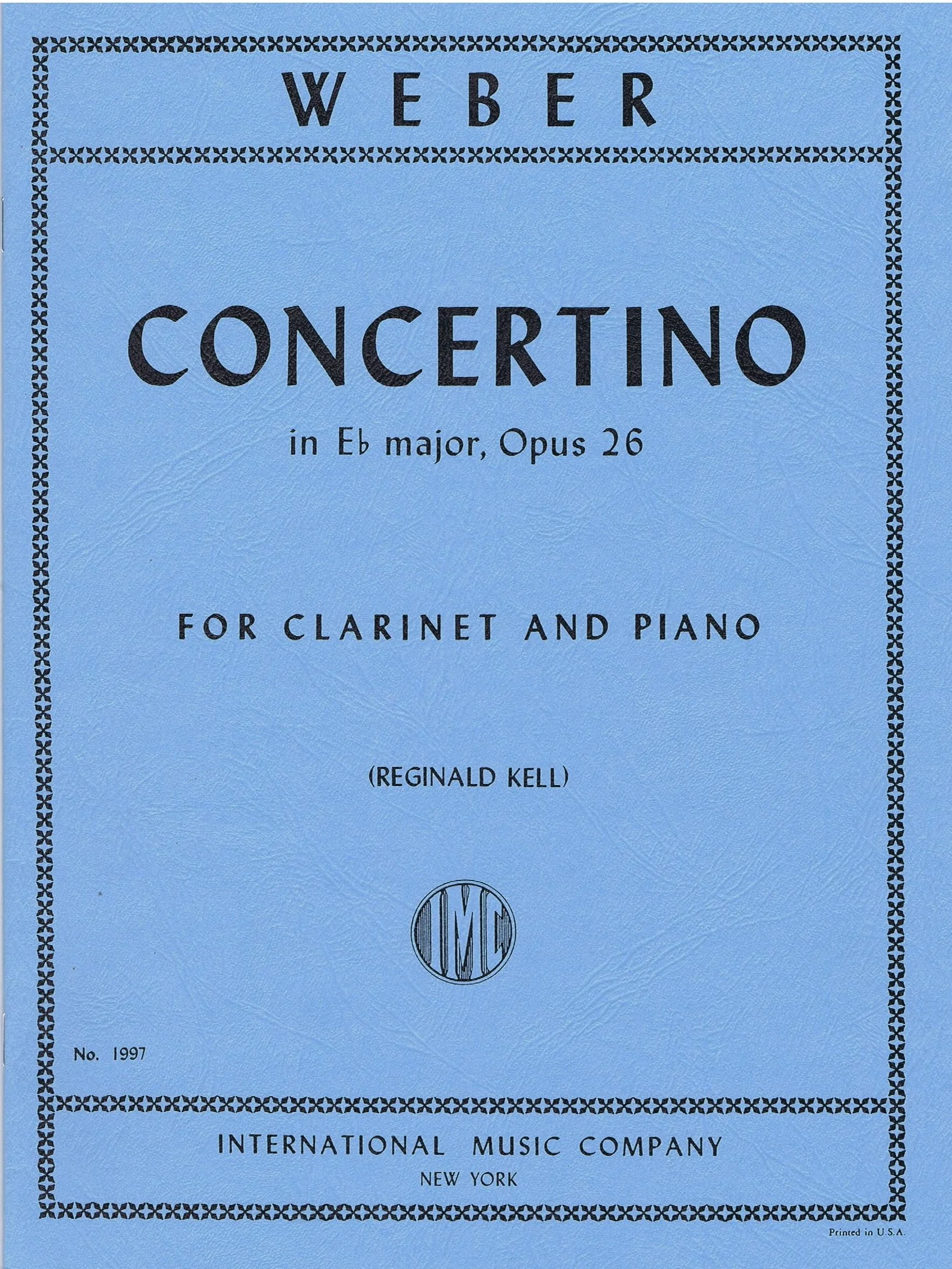 Weber Concertino in E flat major, Opus 26 IMC 1997